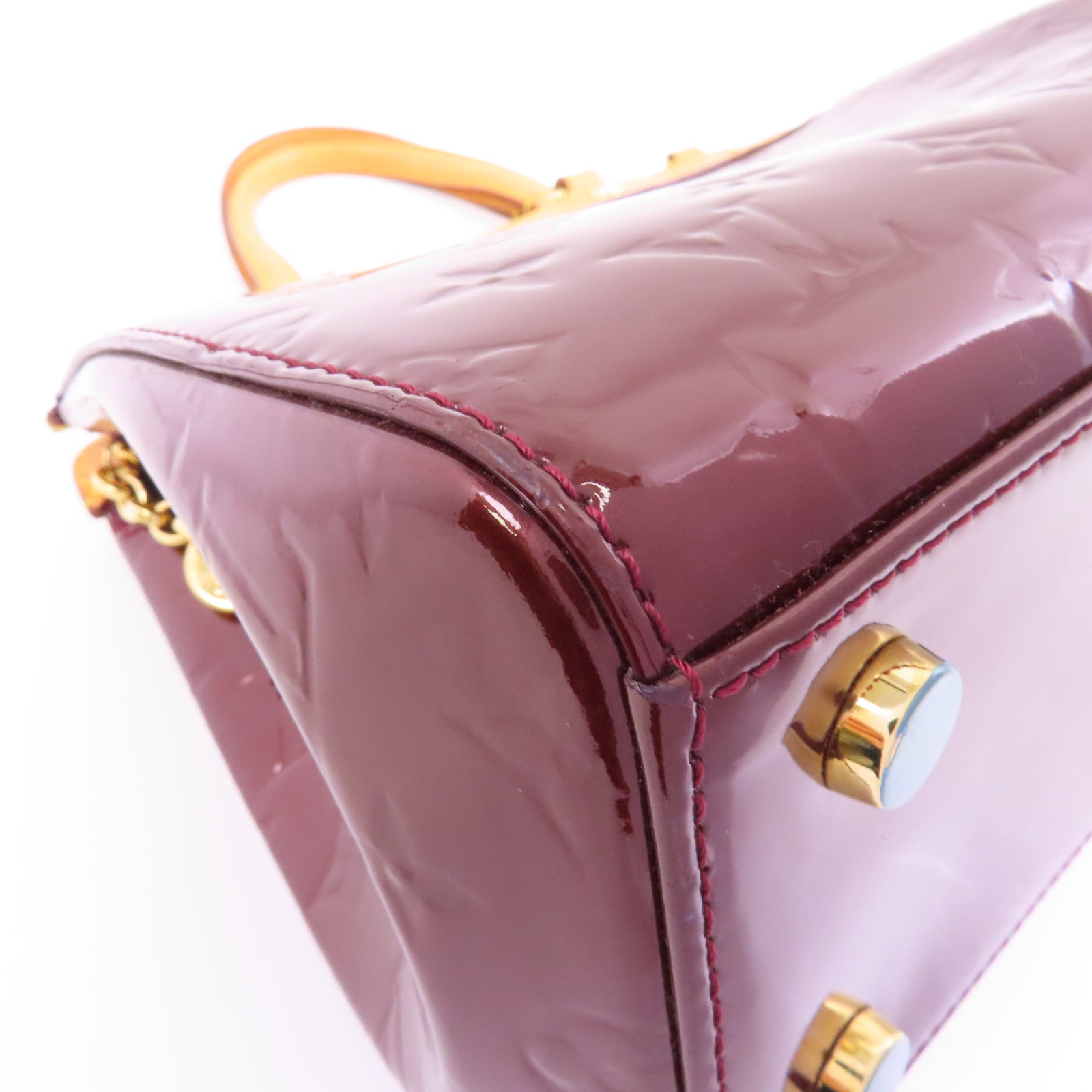 LOUIS VUITTON Vernis Brea Bag金扣手挽肩背兩用袋紅色