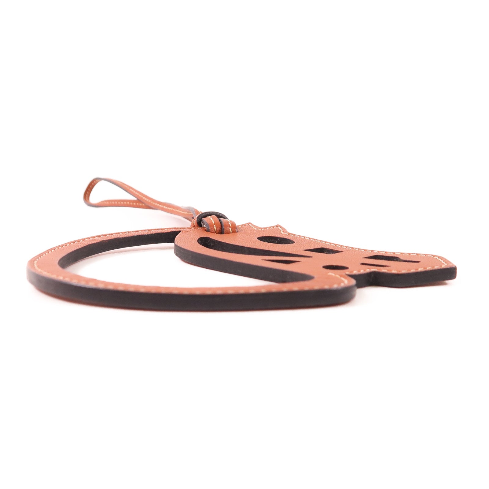 HERMES Swift皮革Paddock Cheval Charm掛飾Brown