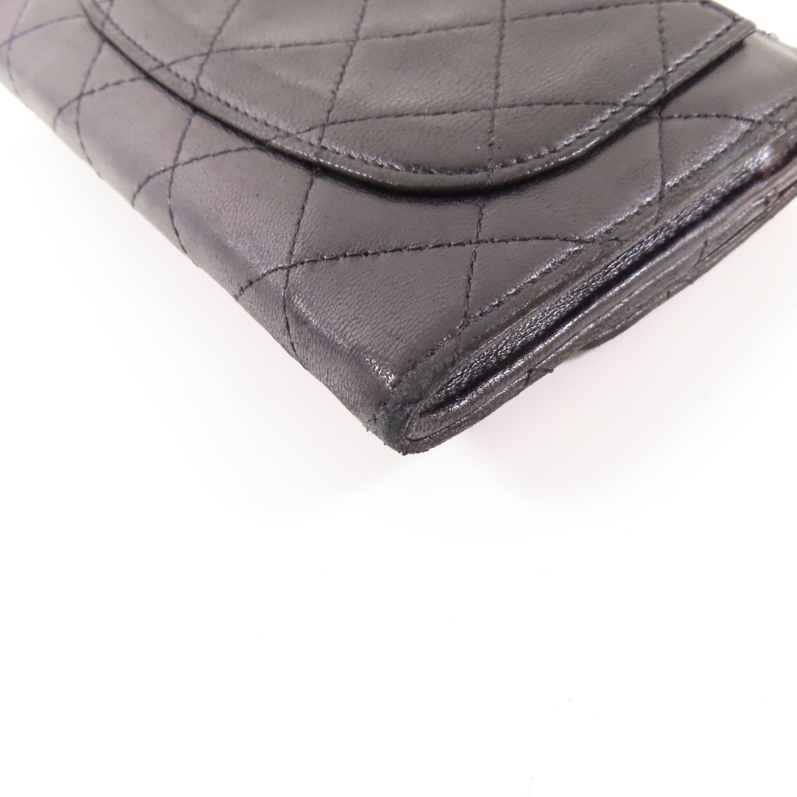 CHANEL 羊皮皮革Wallet銀扣錢包
