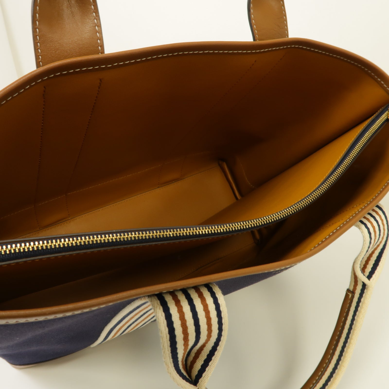 Tory Burch 帆布Tote Bag金扣手挽袋深藍色