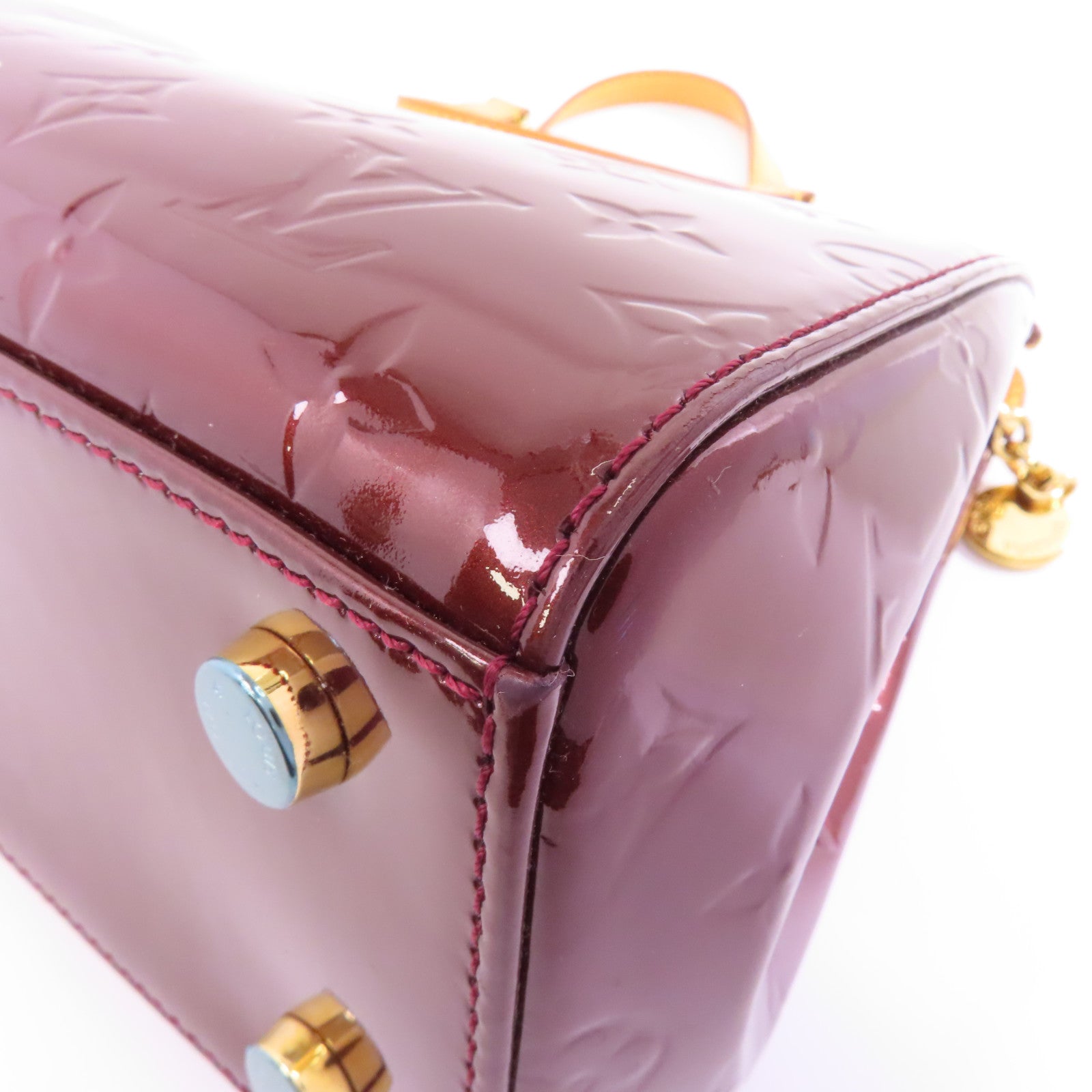 LOUIS VUITTON Vernis Brea Bag金扣手挽肩背兩用袋紅色