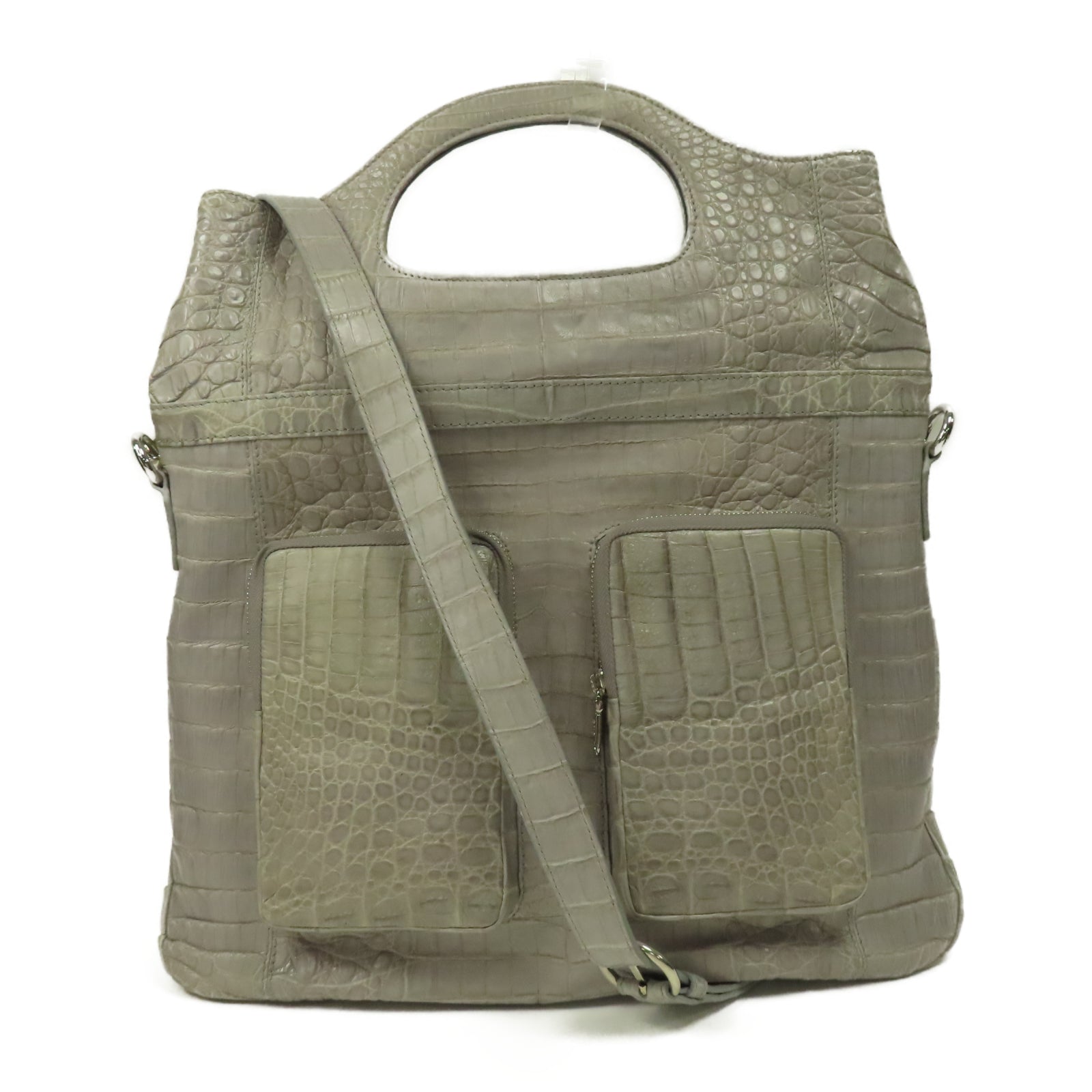 SELECTION 鱷魚皮革Kwanpen Shoulder Bag銀扣肩背袋