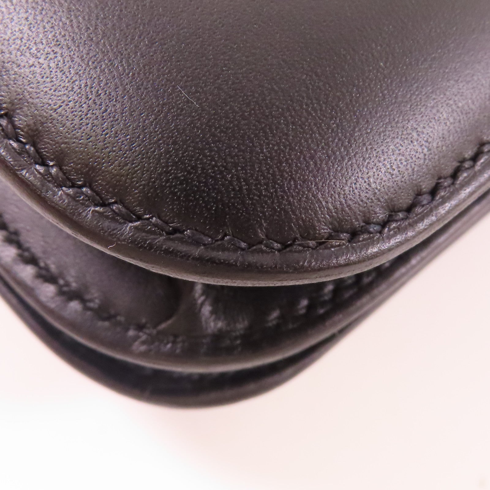 HERMES Swift皮革Constance Mini銀扣肩背袋Noir