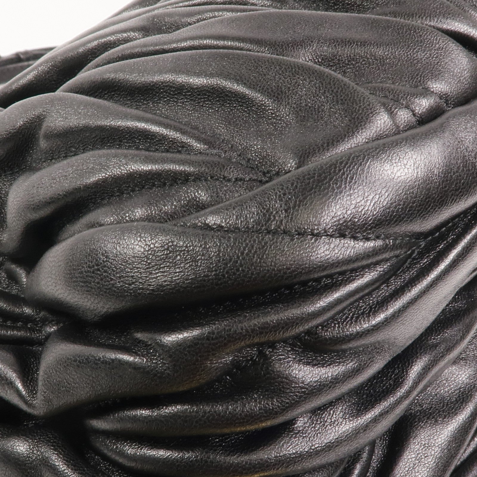 Miu Miu 羊皮皮革Chain Shoulder銀扣鏈帶肩背袋