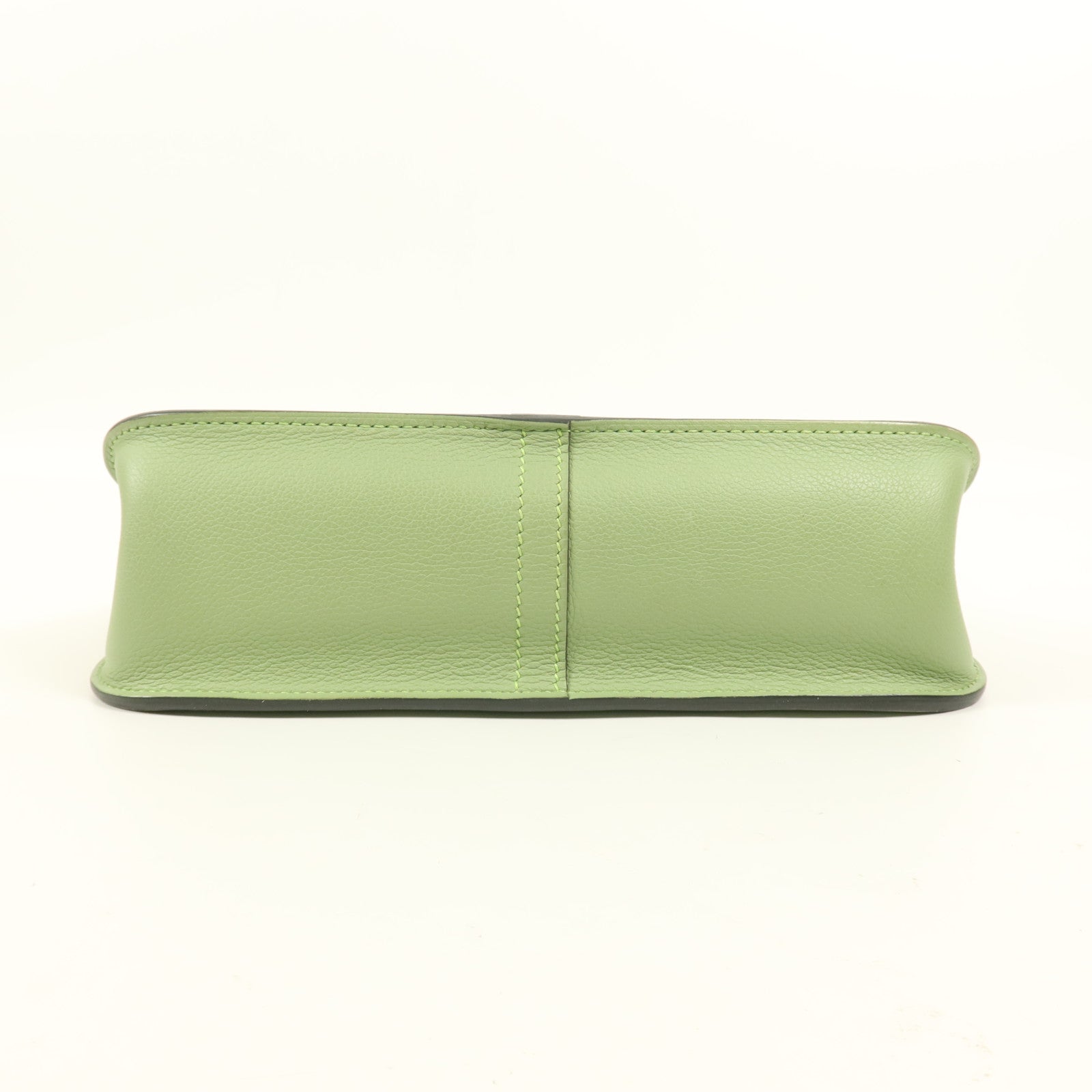 HERMES 【激減優惠】Evercolor皮革Halzan 25銀扣手挽肩背兩用袋Vert Criquet