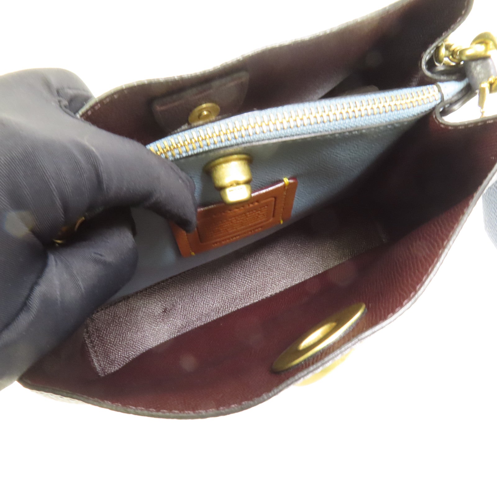 COACH 牛皮皮革Willow Bucket金扣手挽肩背兩用袋