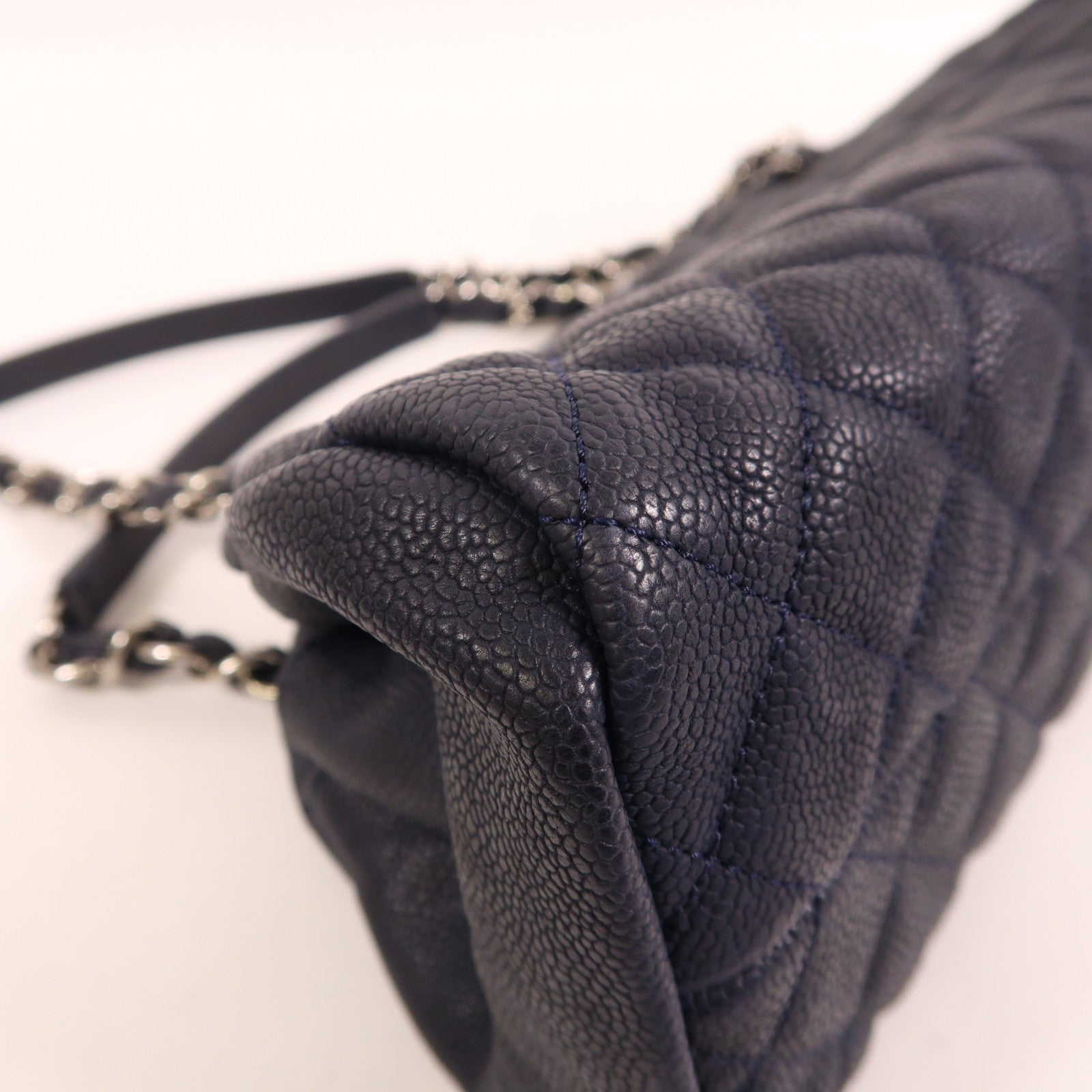 CHANEL 牛皮皮革Shoulder Bag銀扣鏈帶肩背袋