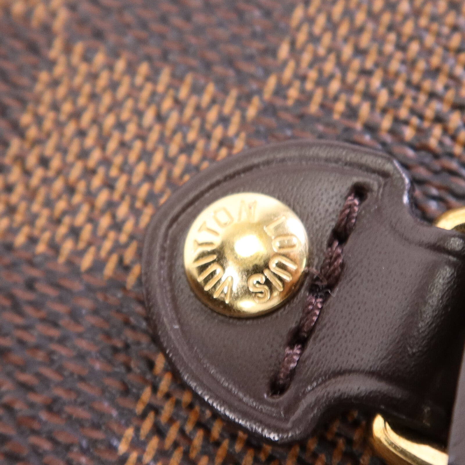 LOUIS VUITTON Damier Neverfull MM金扣手挽袋