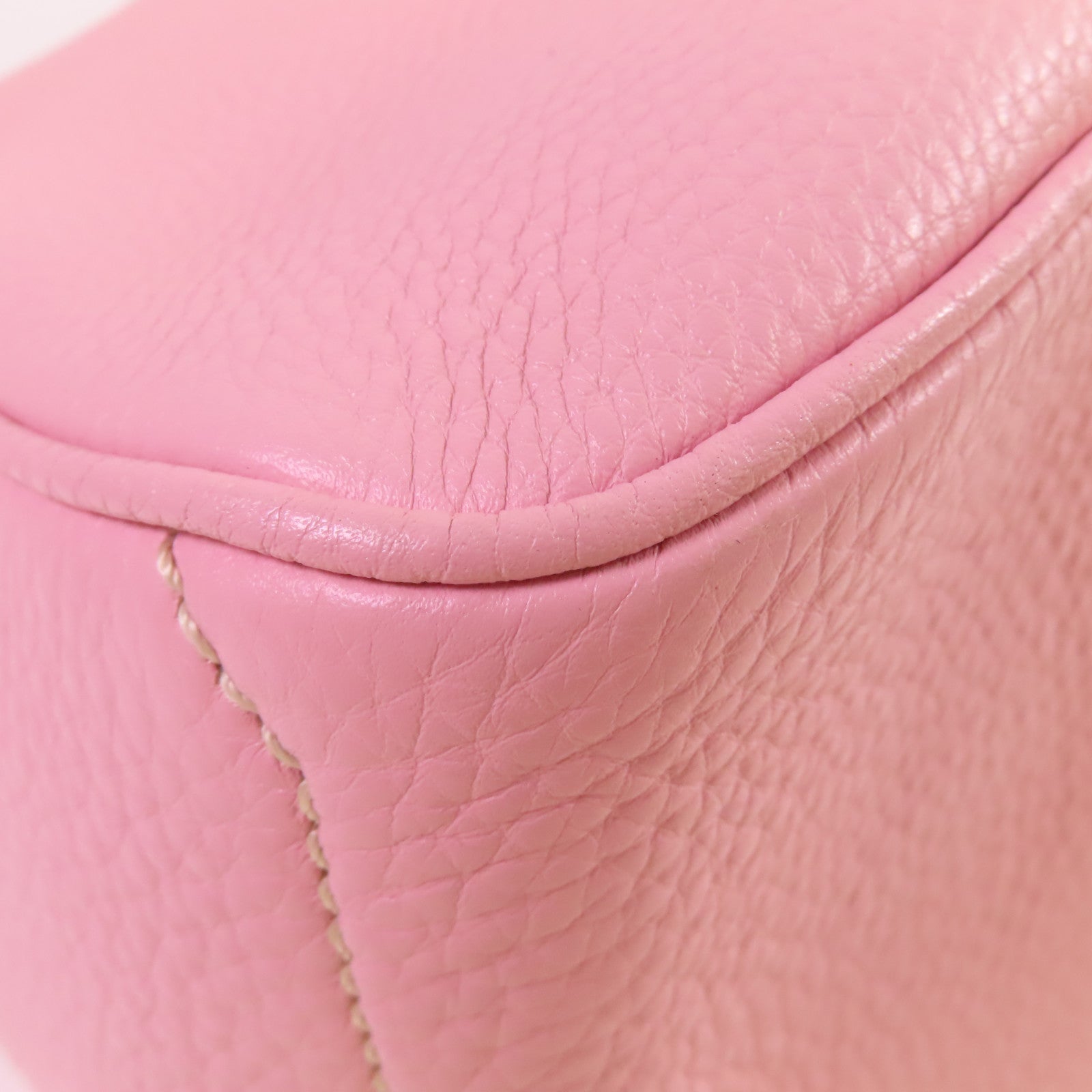 CELINE 牛皮皮革Hand Bag金扣手挽袋粉紅色