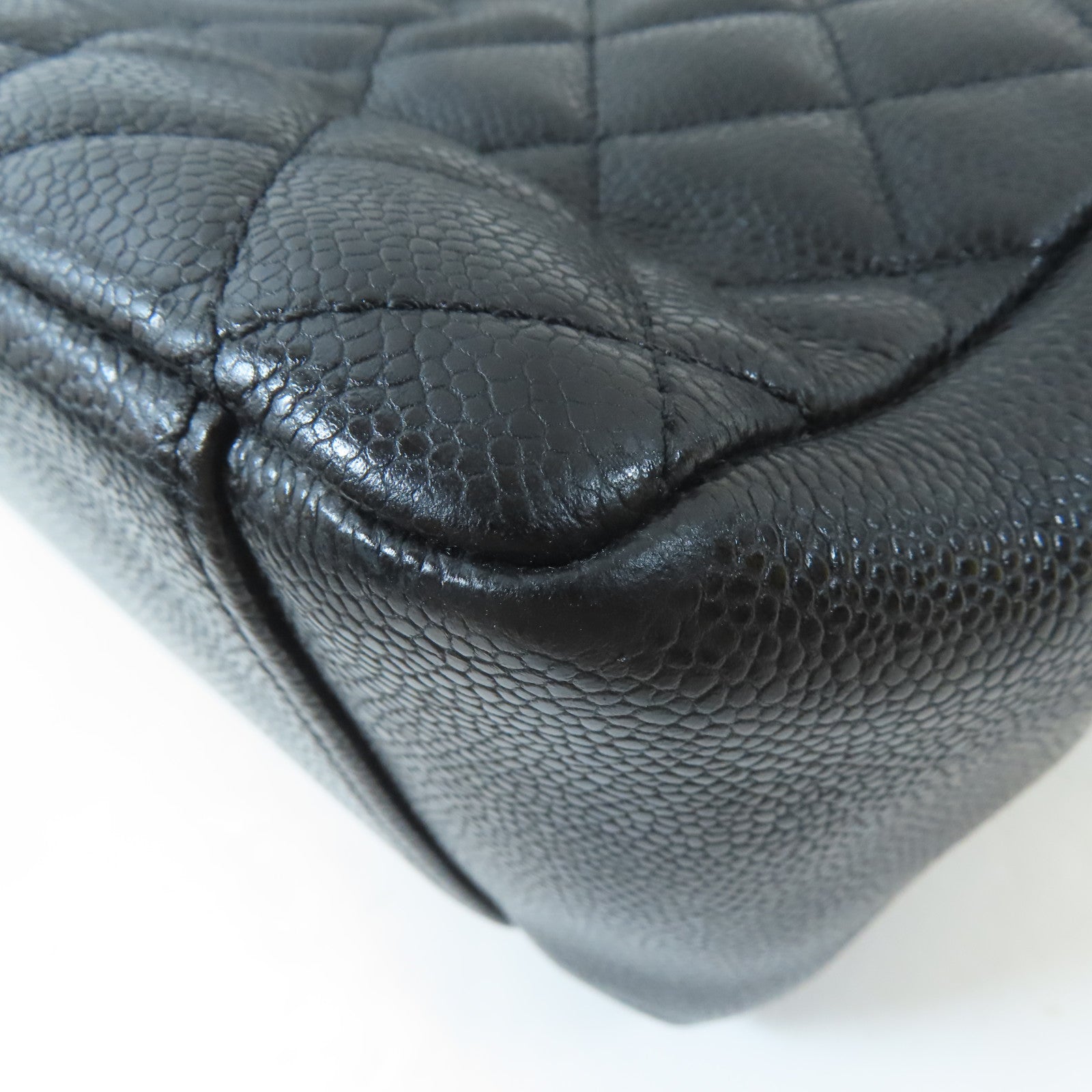 CHANEL 菱格Caviar皮革GST金扣手挽袋黑色