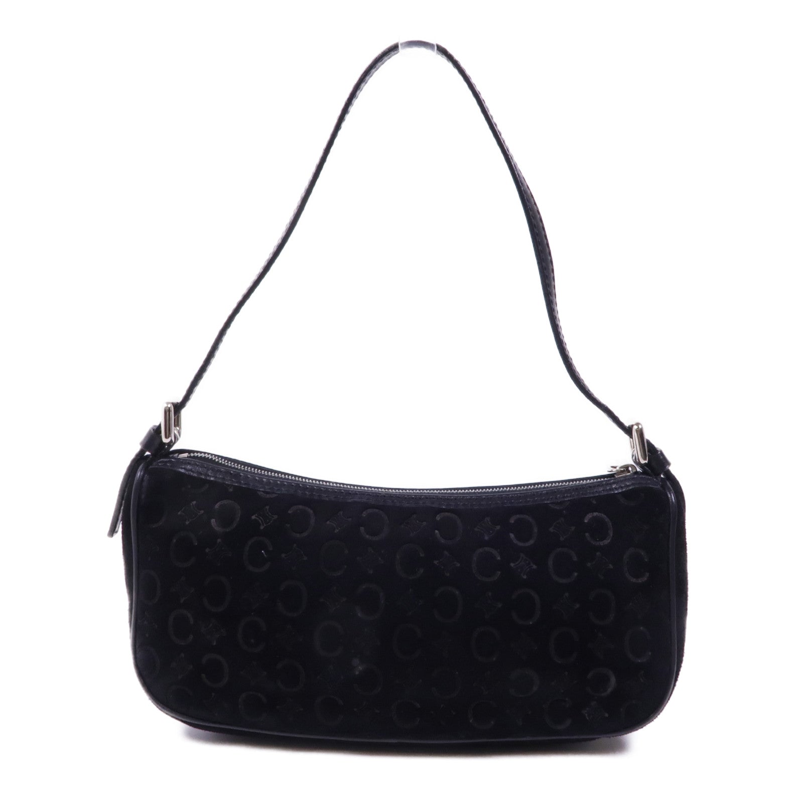 CELINE 麂皮皮革Shoulder Bag銀扣肩背袋