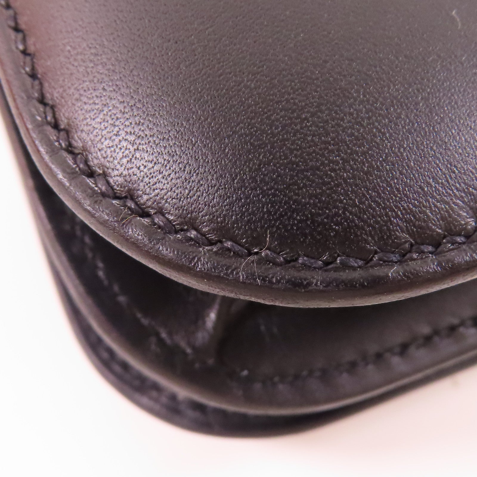 HERMES Swift皮革Constance Mini銀扣肩背袋Noir