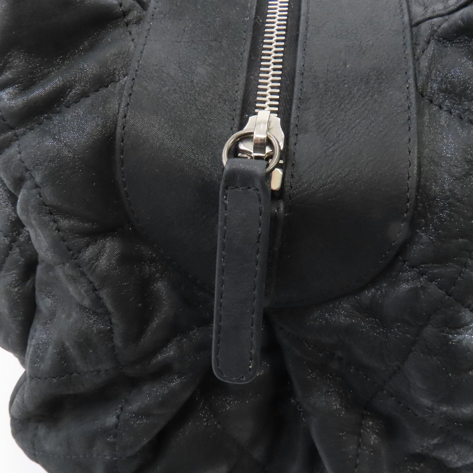 CHANEL 【激減優惠】塗層皮革Chain Shoulder Bag銀扣鏈帶肩背袋黑色