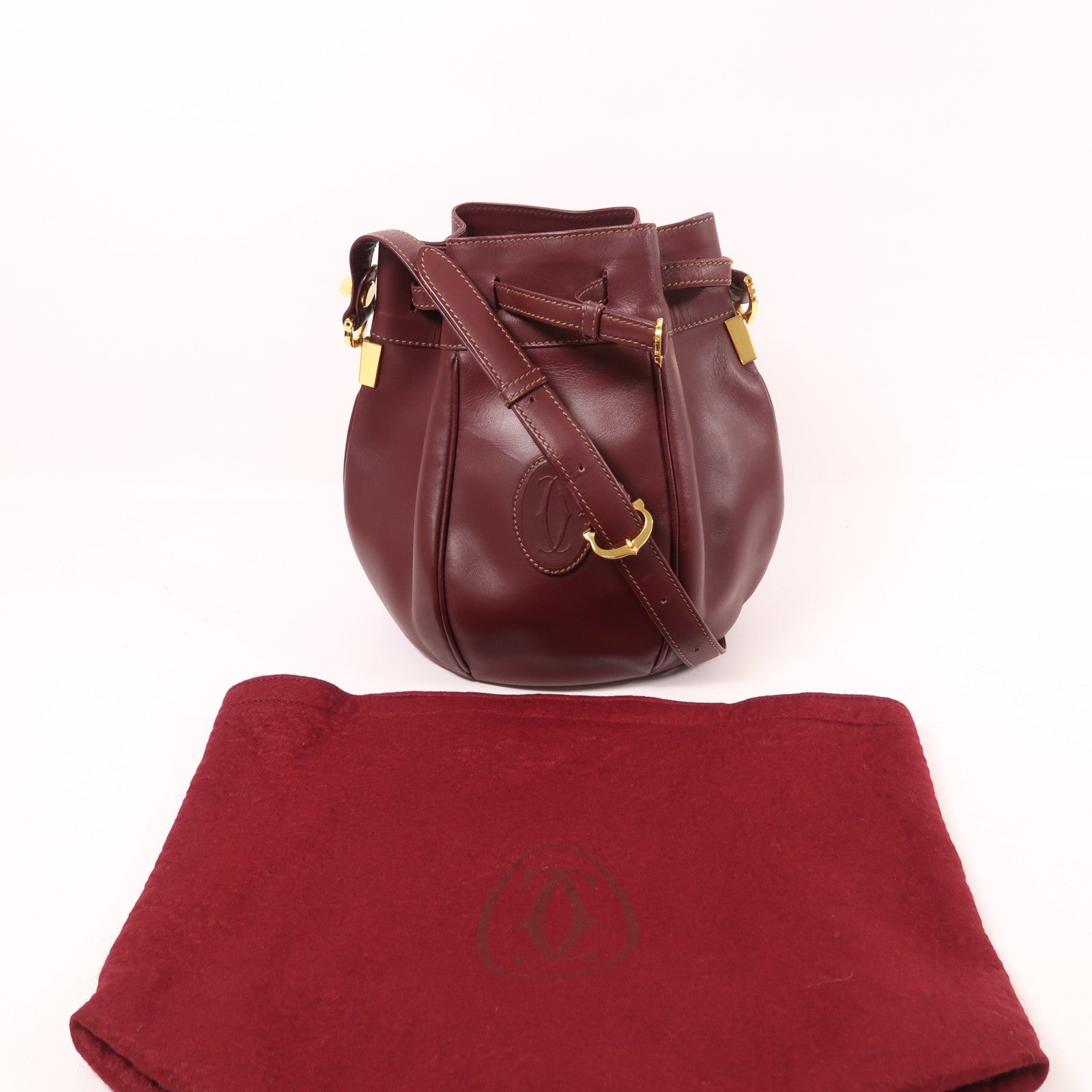 CARTIER 牛皮皮革Bucket Bag金扣肩背袋