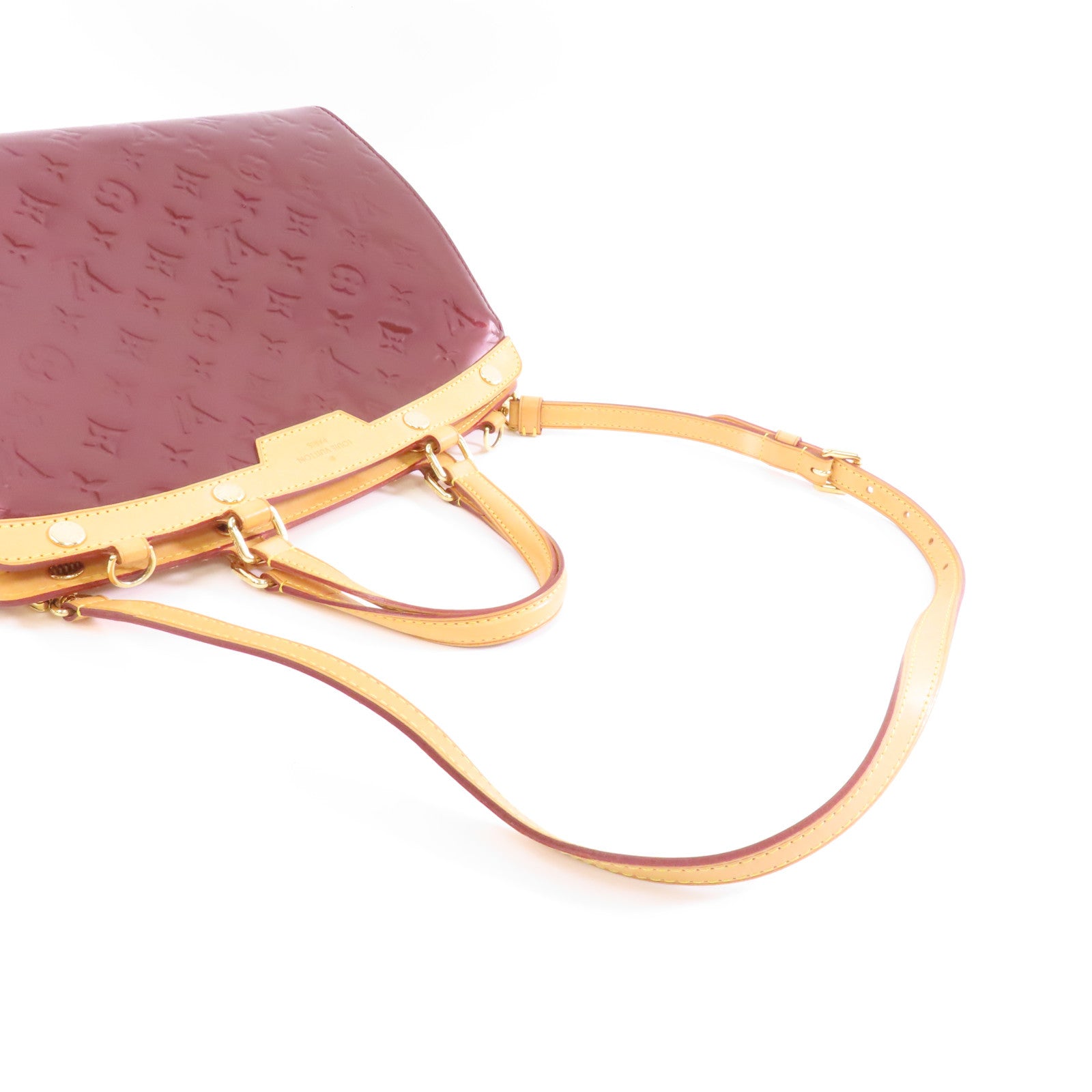LOUIS VUITTON Vernis Brea Bag金扣手挽肩背兩用袋紅色