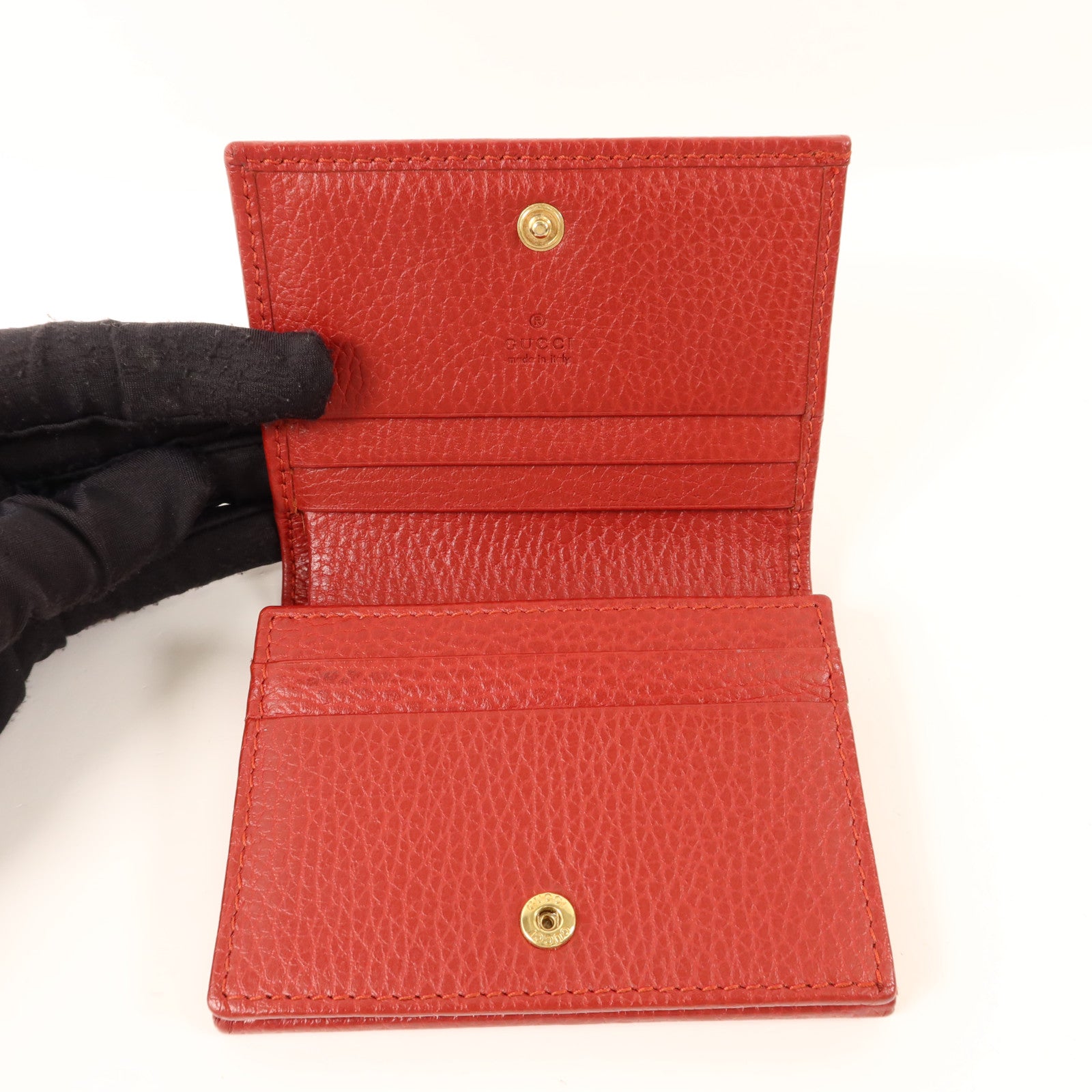 GUCCI 【激減優惠】牛皮皮革GG Marmont金扣錢包