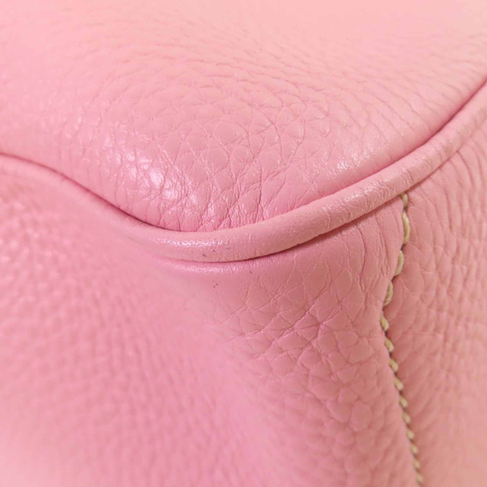 CELINE 牛皮皮革Hand Bag金扣手挽袋粉紅色