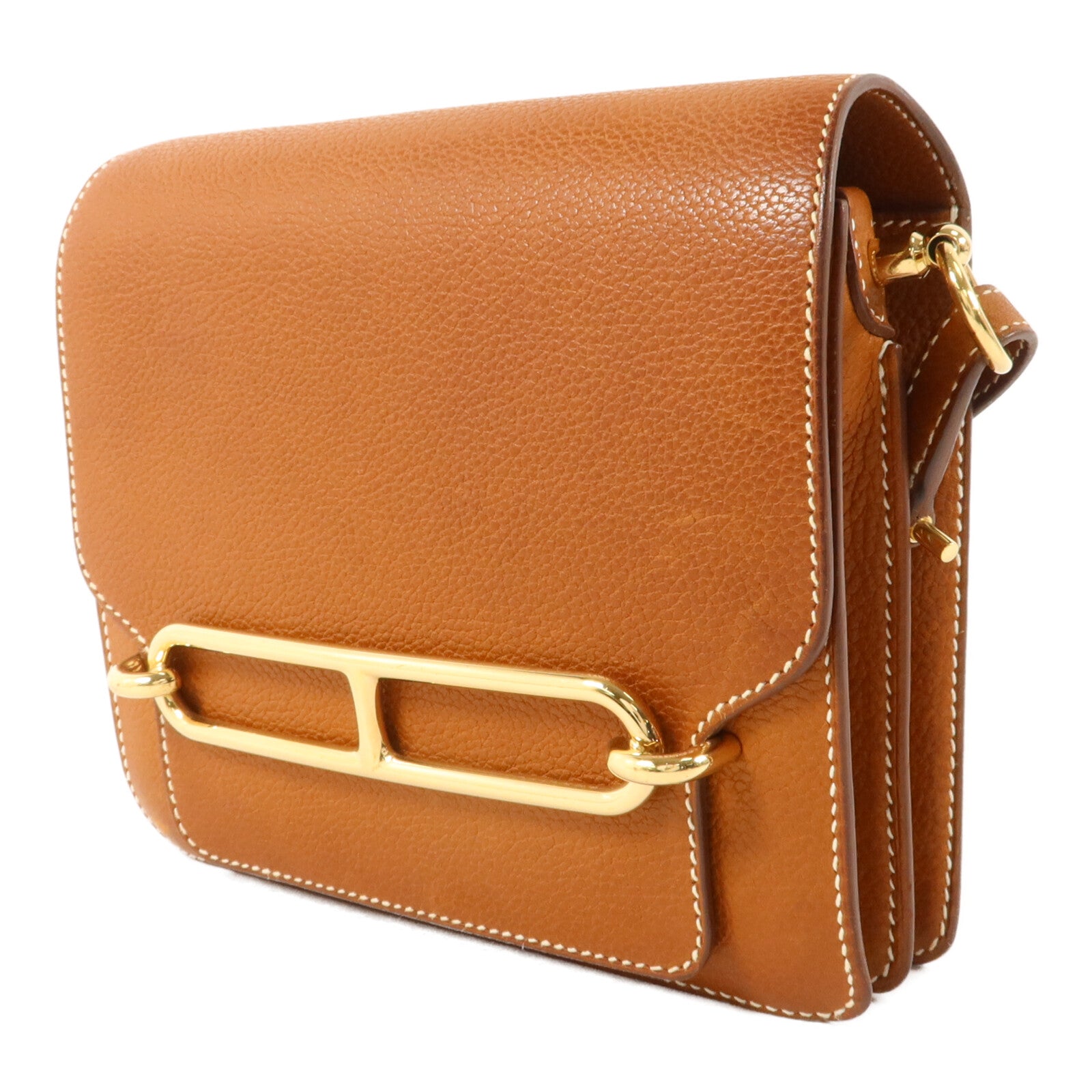 HERMES Barenia皮革Mini Roulis肩背袋Gold