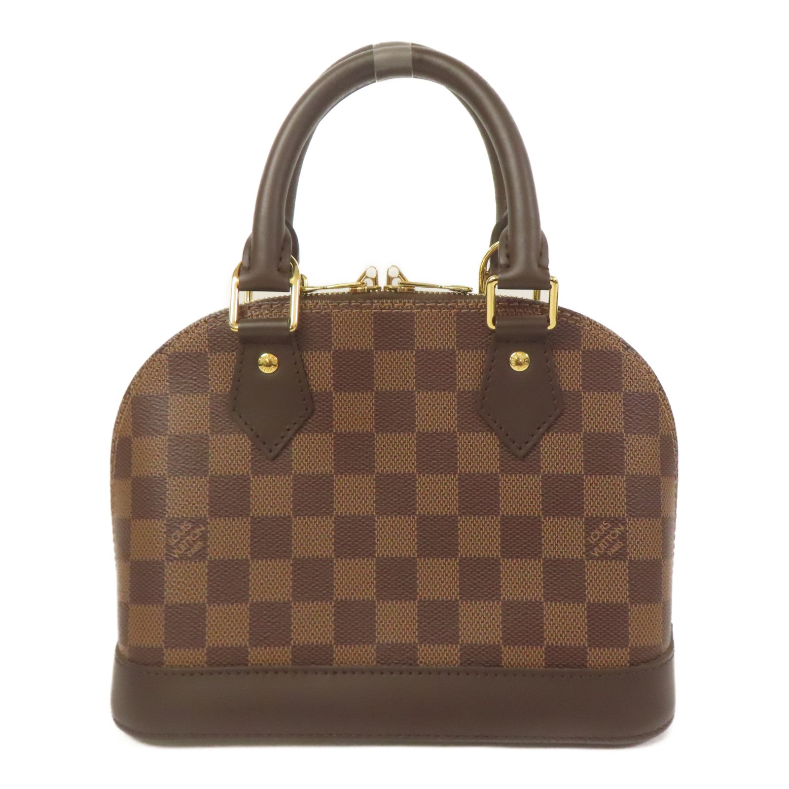 LOUIS VUITTON Damier Alma BB金扣手挽肩背兩用袋棕色