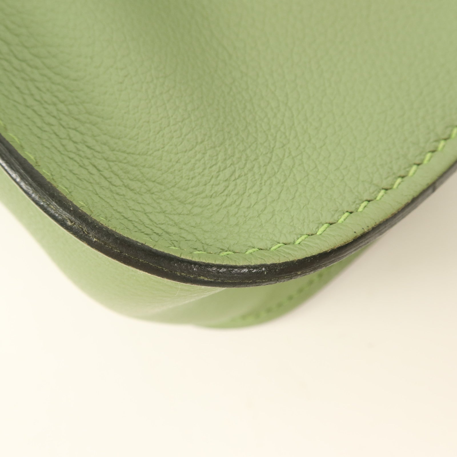 HERMES Evercolor皮革Halzan 25銀扣手挽肩背兩用袋Vert Criquet