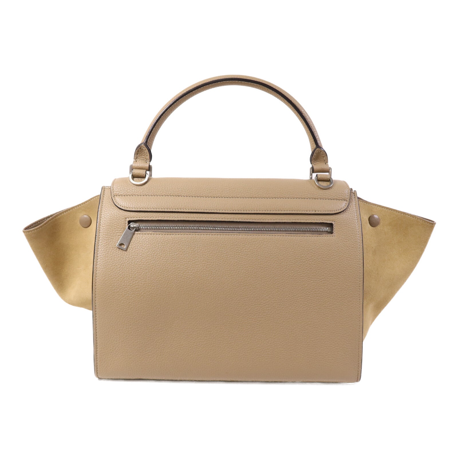 CELINE 牛皮皮革Trapeze銀扣手挽肩背兩用袋