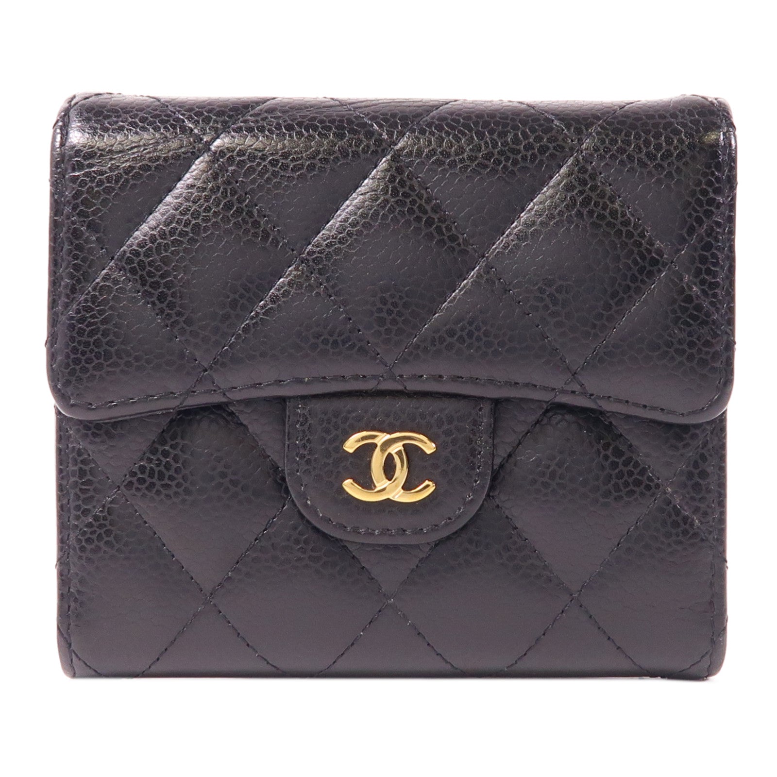 CHANEL 牛皮皮革Wallet金扣錢包
