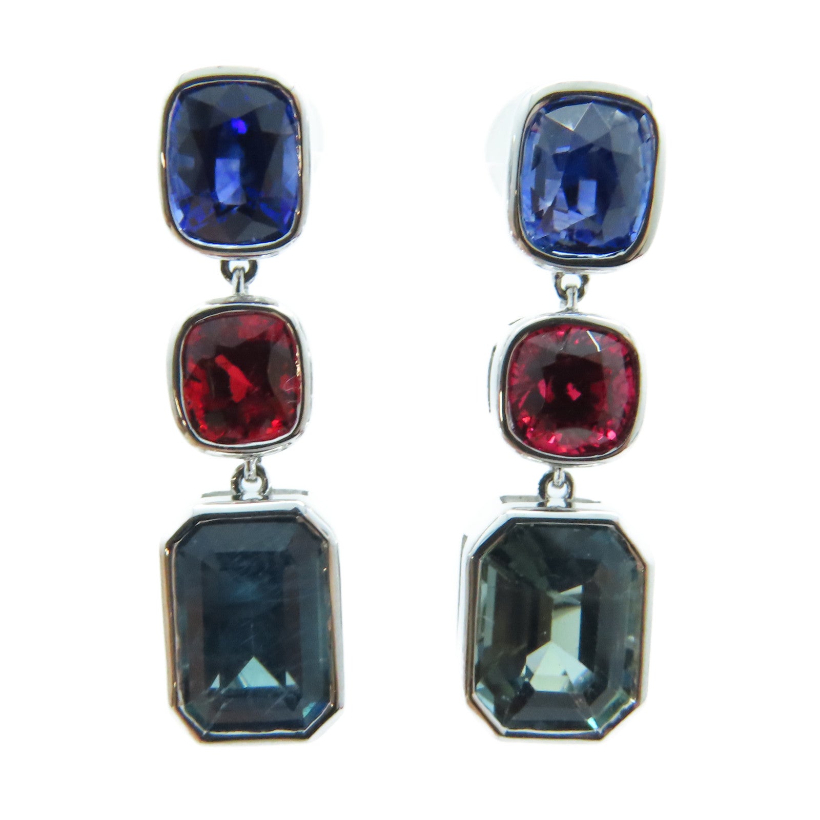 JEWELRY 18K白金Sapphire Earrings 1.83ct藍寶石耳環
