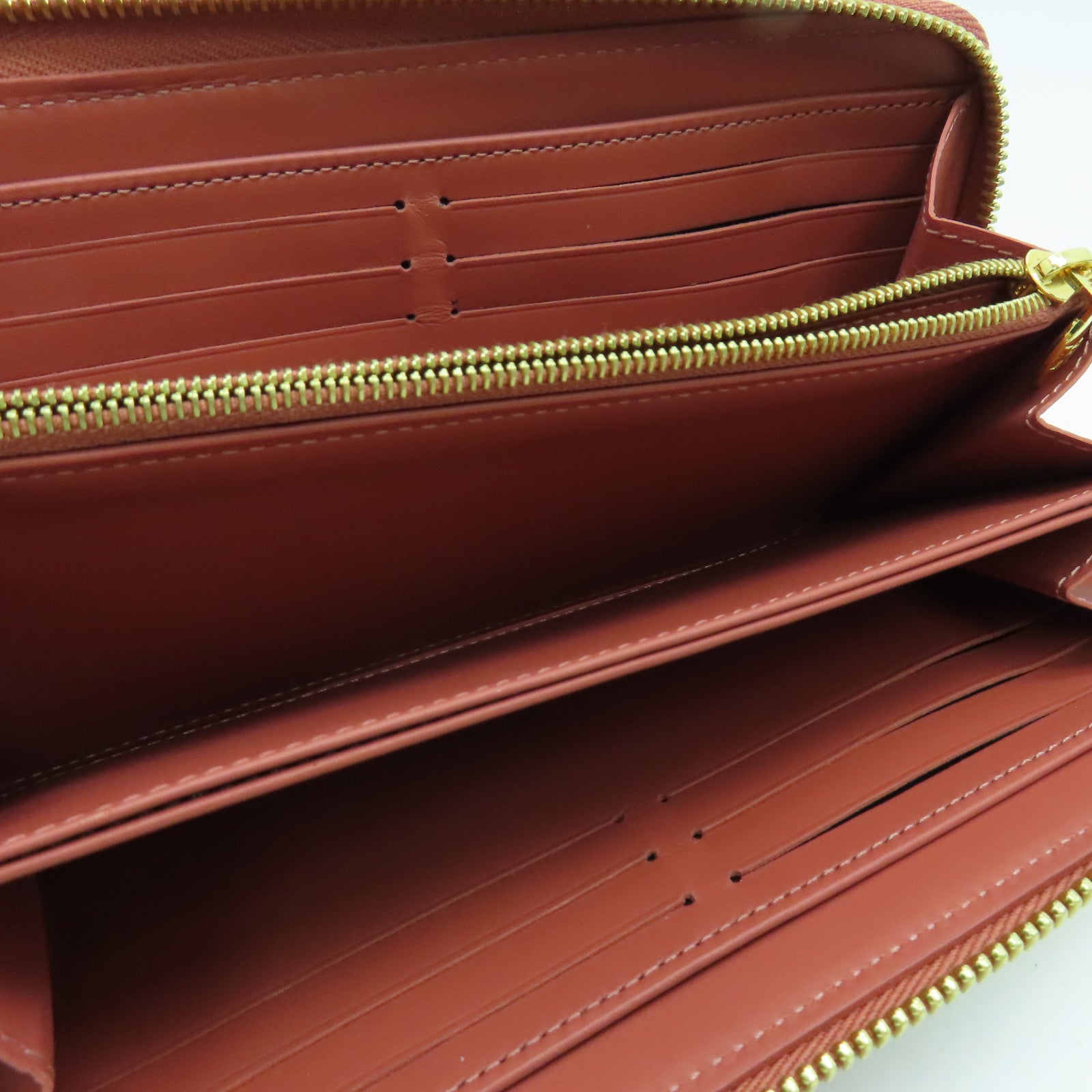 LOUIS VUITTON 【清倉大減價】Monogram Vernis Zippy Wallet金扣長錢包粉紅色