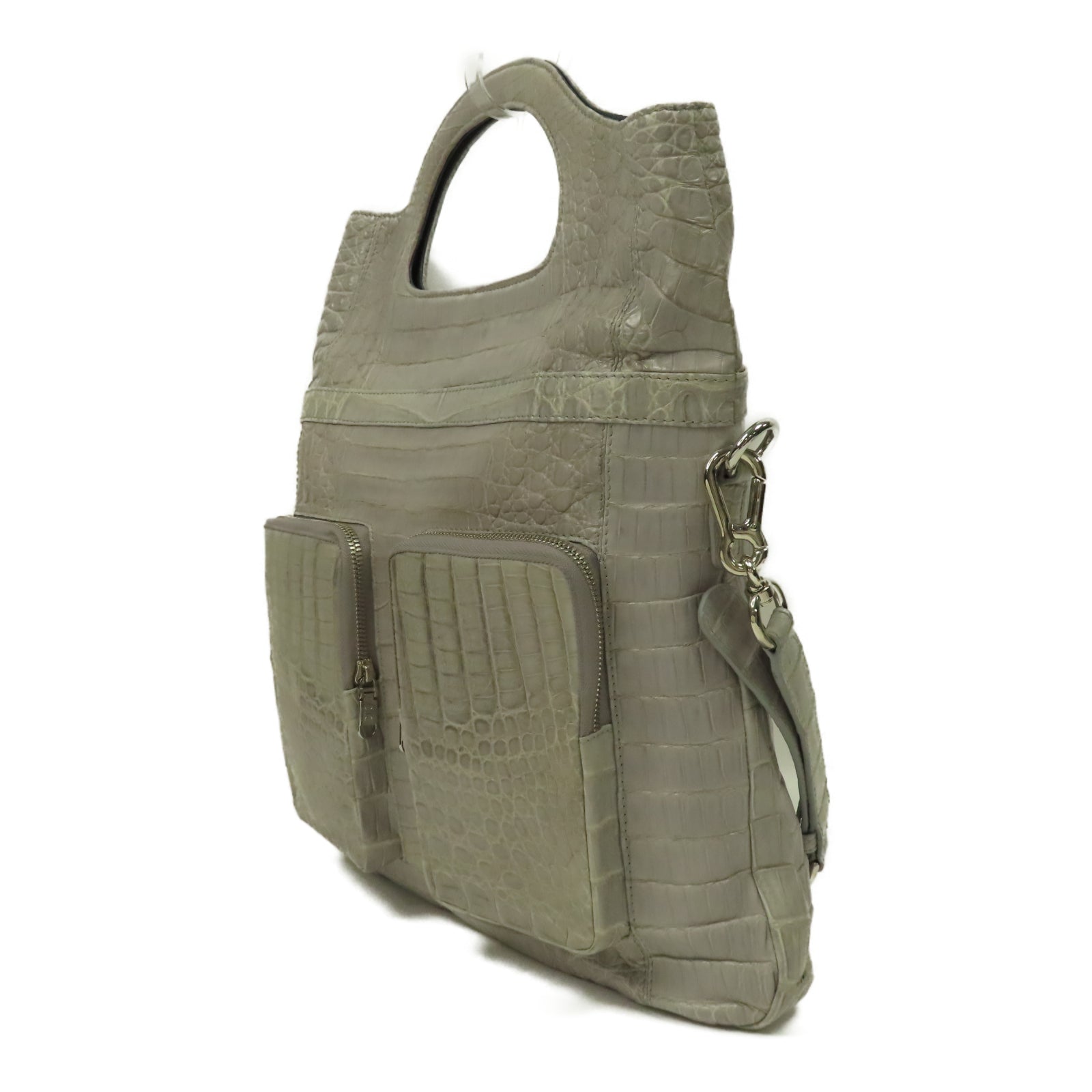SELECTION 鱷魚皮革Kwanpen Shoulder Bag銀扣肩背袋