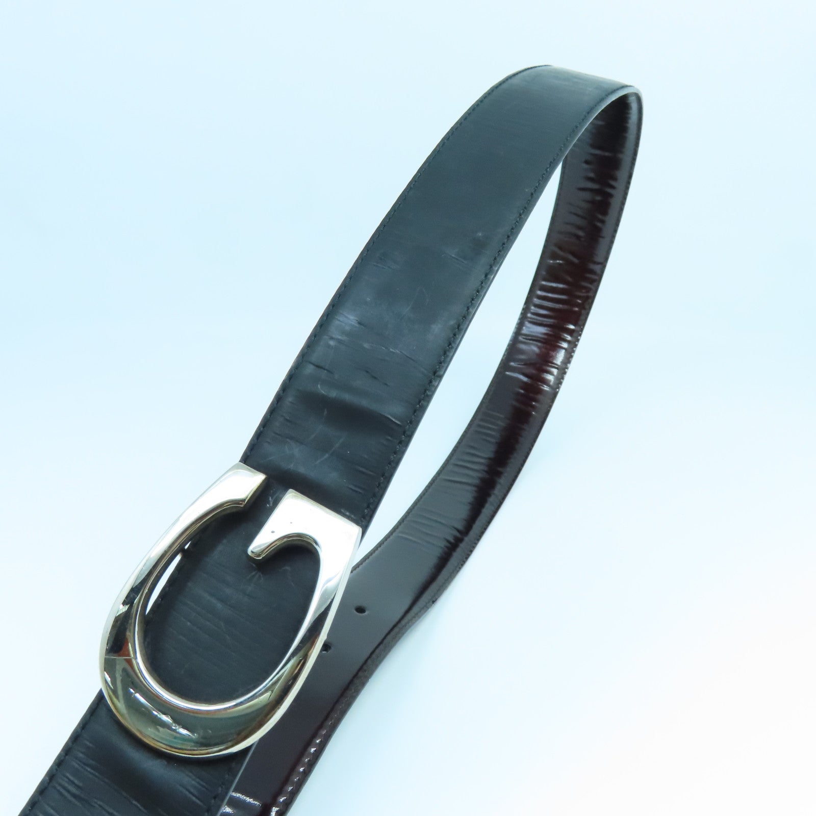 GUCCI 【激減優惠】牛皮皮革Belt銀扣皮帶黑色/啡色