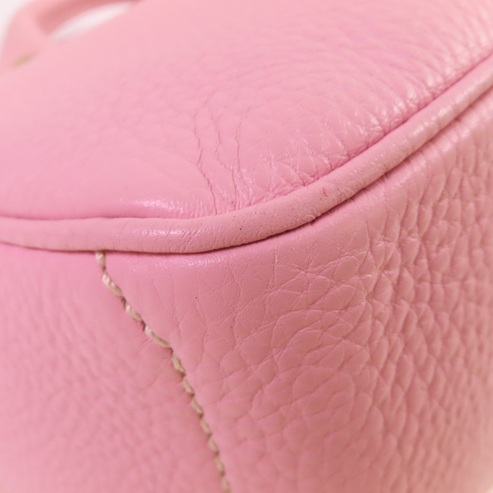 CELINE 牛皮皮革Hand Bag金扣手挽袋粉紅色