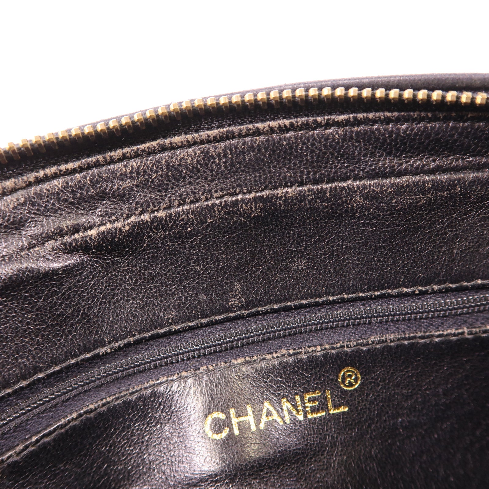 CHANEL 羊皮皮革Vintage Chain Shoulder金扣鏈帶肩背袋