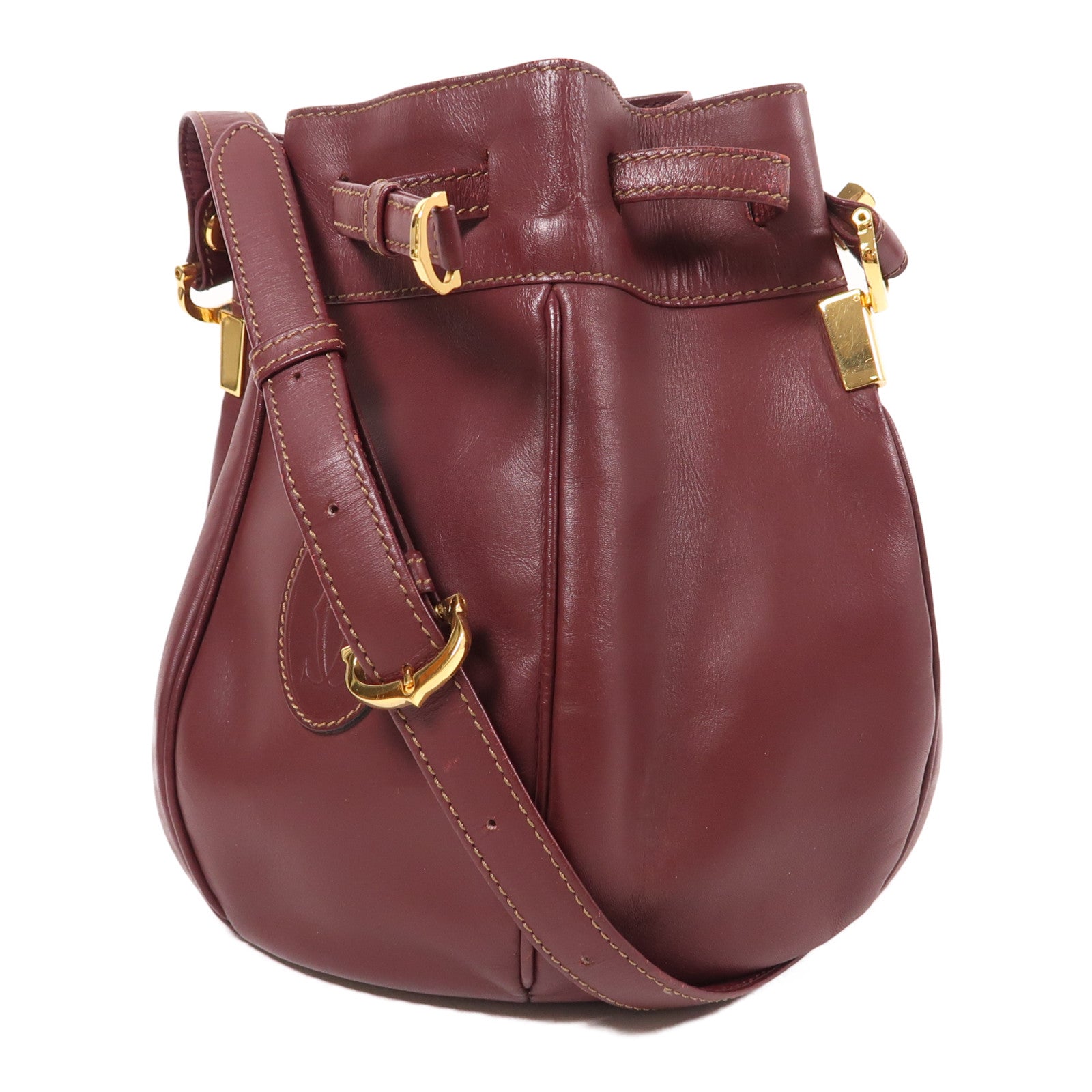 CARTIER 牛皮皮革Bucket Bag金扣肩背袋
