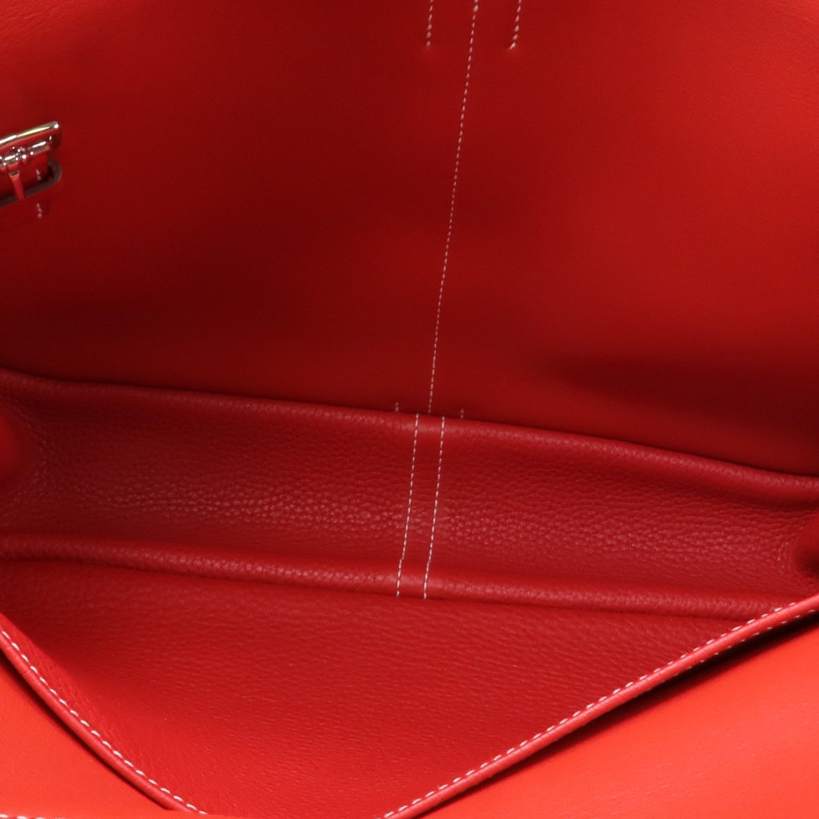 HERMES Clemence皮革Halzan 31銀扣手挽肩背兩用袋Rouge Casaque