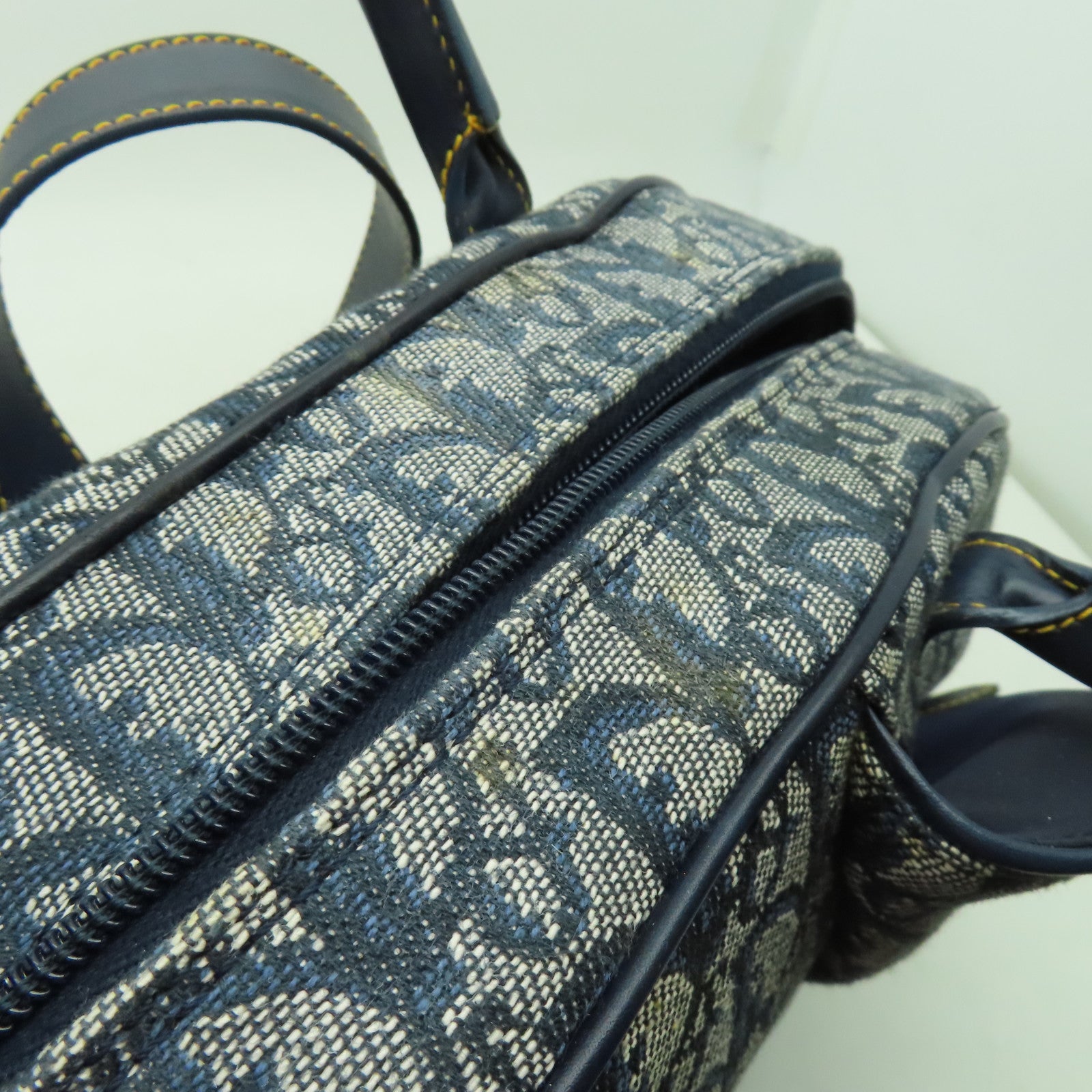 Dior 帆布Vintage Handbag金扣旅行袋藍色