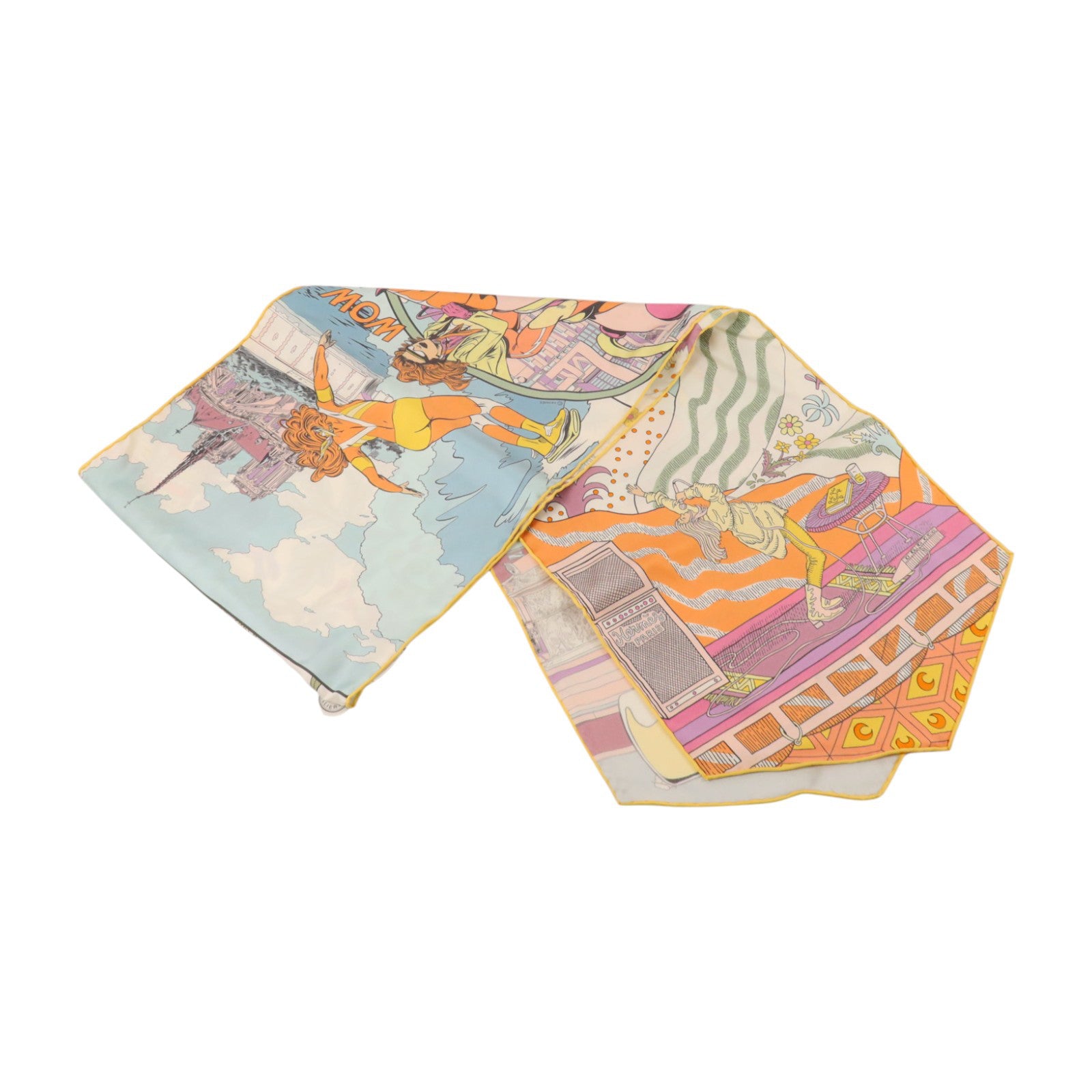 HERMES 絲質Le Premier Chant, Wow! Scarf 30x180cm絲巾