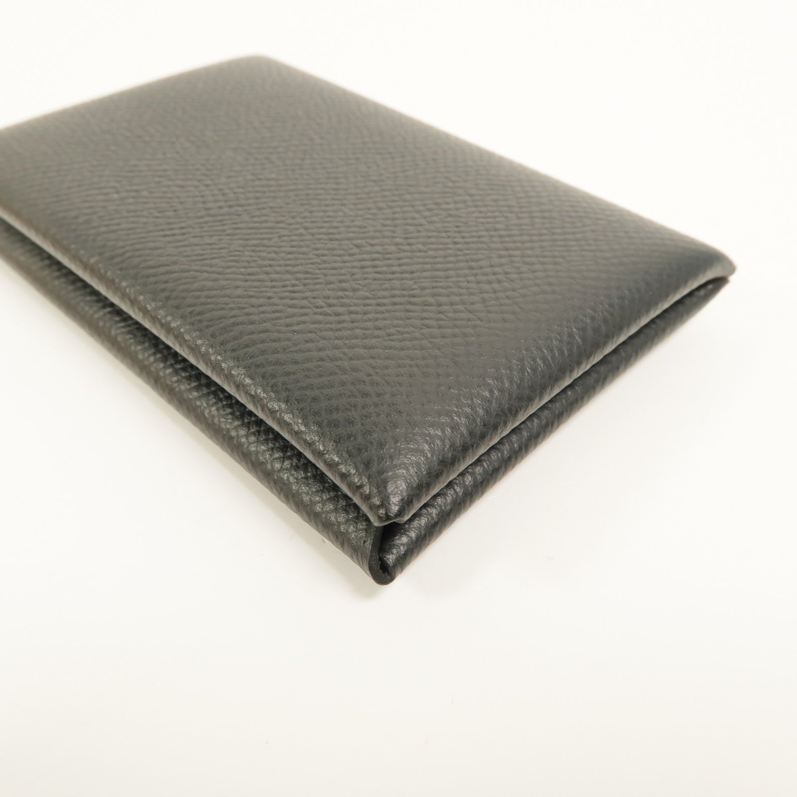 HERMES Epsom皮革Calvi卡片套Noir