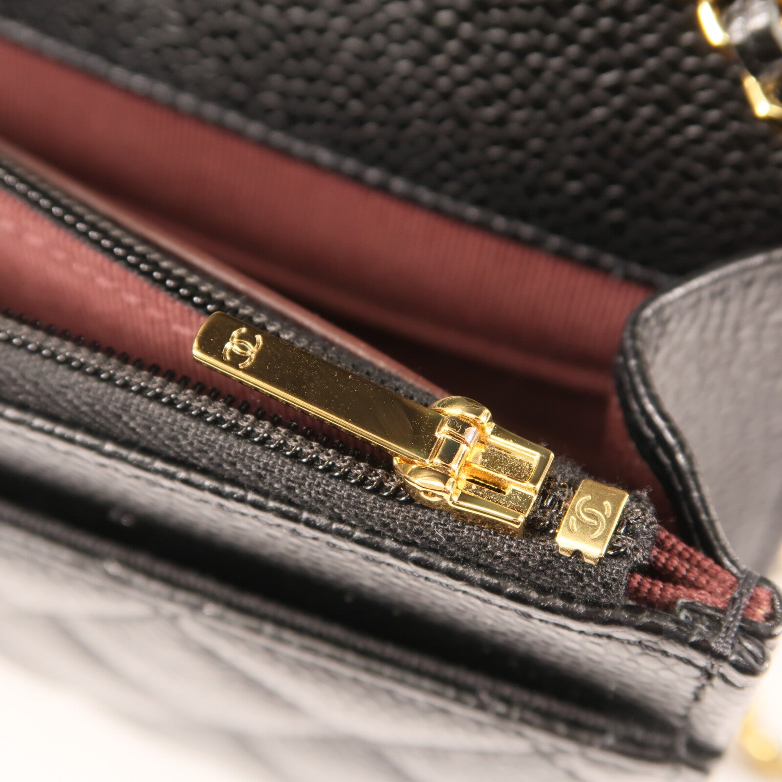 CHANEL 牛皮皮革Wallet On Chain金扣鏈帶肩背袋