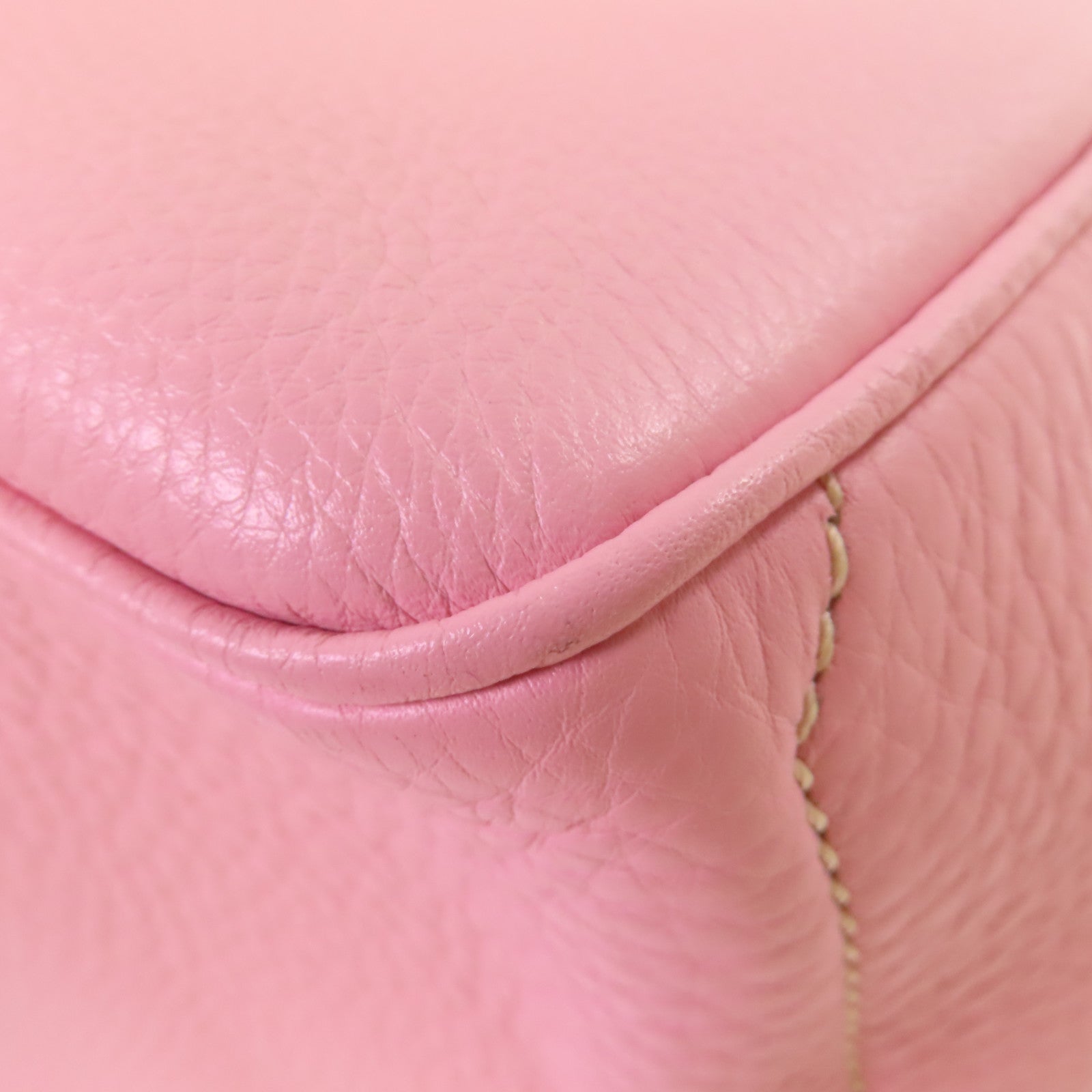 CELINE 牛皮皮革Hand Bag金扣手挽袋粉紅色
