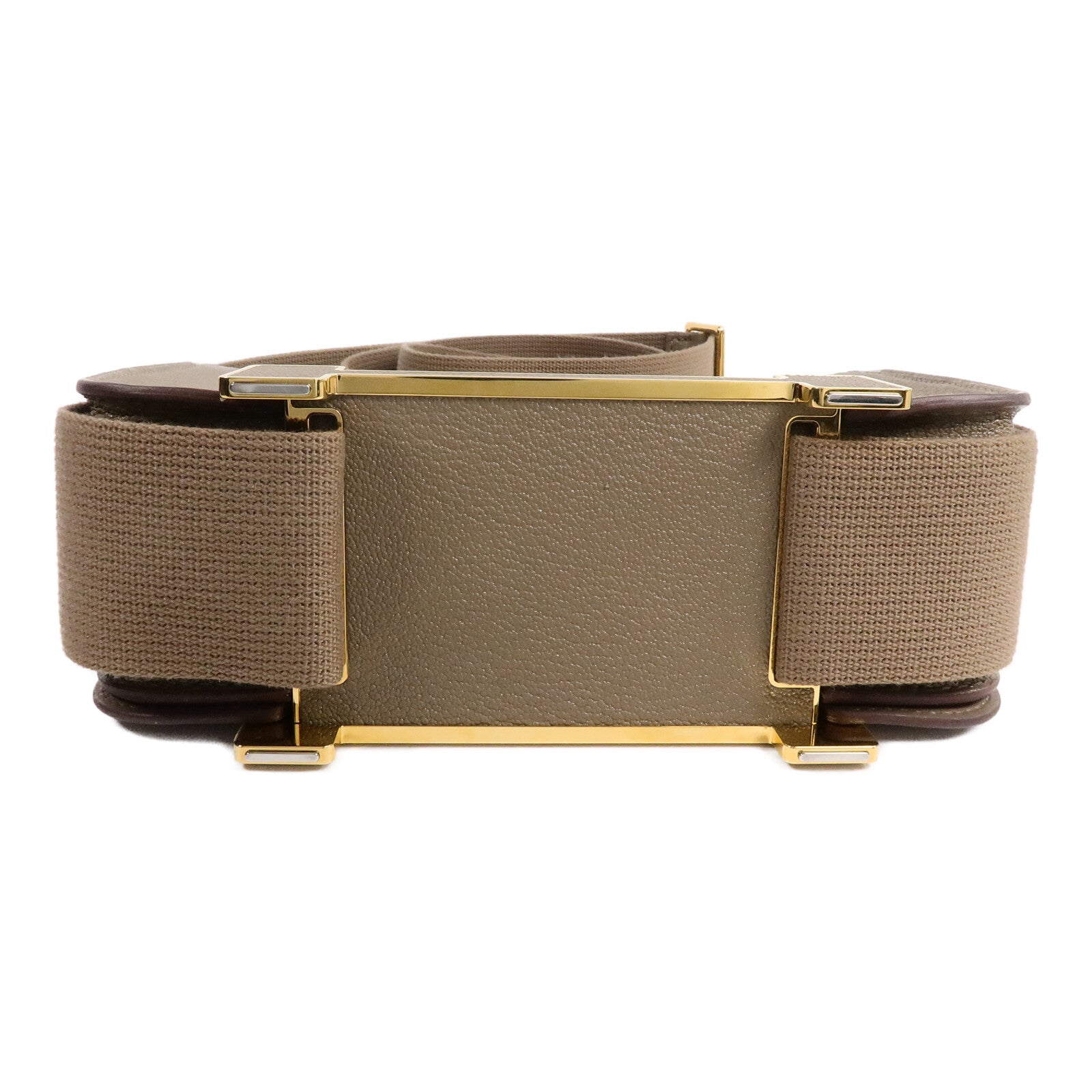 HERMES Chevre皮革Geta肩背袋Etoupe