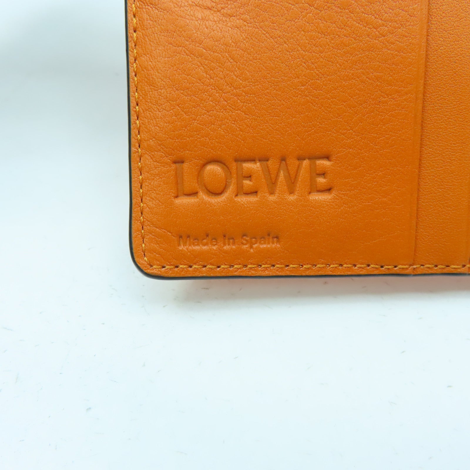 LOEWE 【激減優惠】牛皮皮革Wallet銀扣錢包橙色