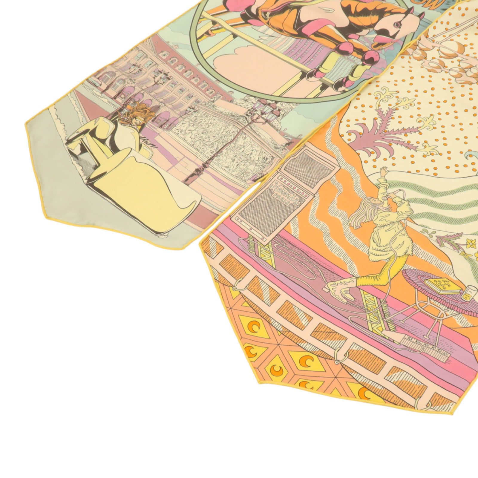 HERMES 絲質Le Premier Chant, Wow! Scarf 30x180cm絲巾