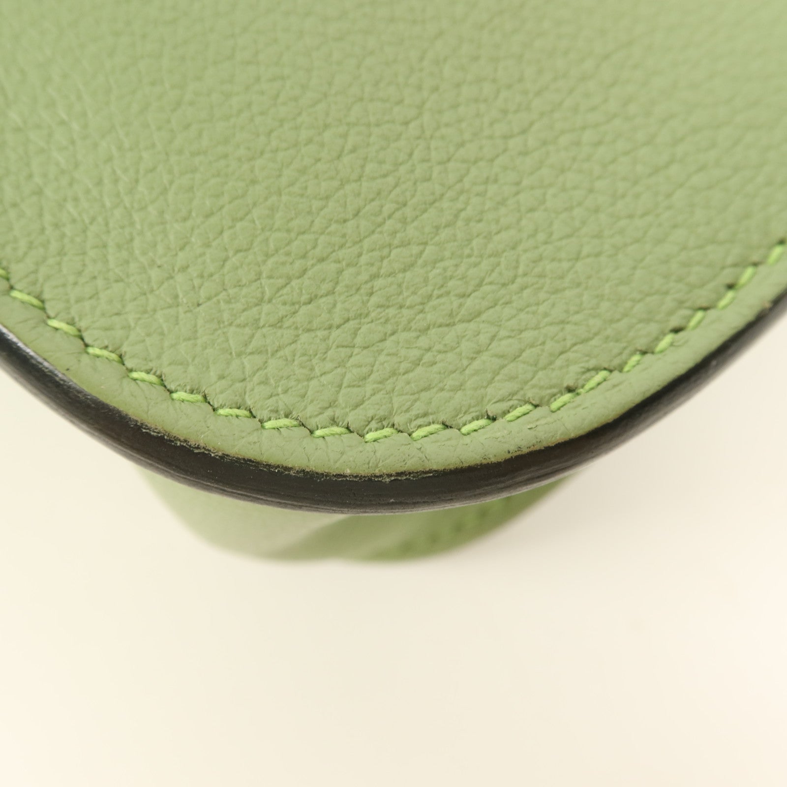 HERMES Evercolor皮革Halzan 25銀扣手挽肩背兩用袋Vert Criquet