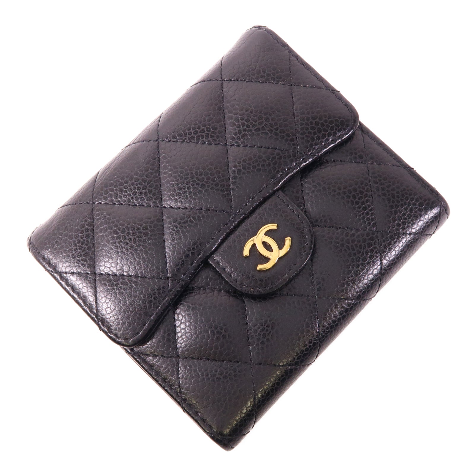 CHANEL 牛皮皮革Wallet金扣錢包