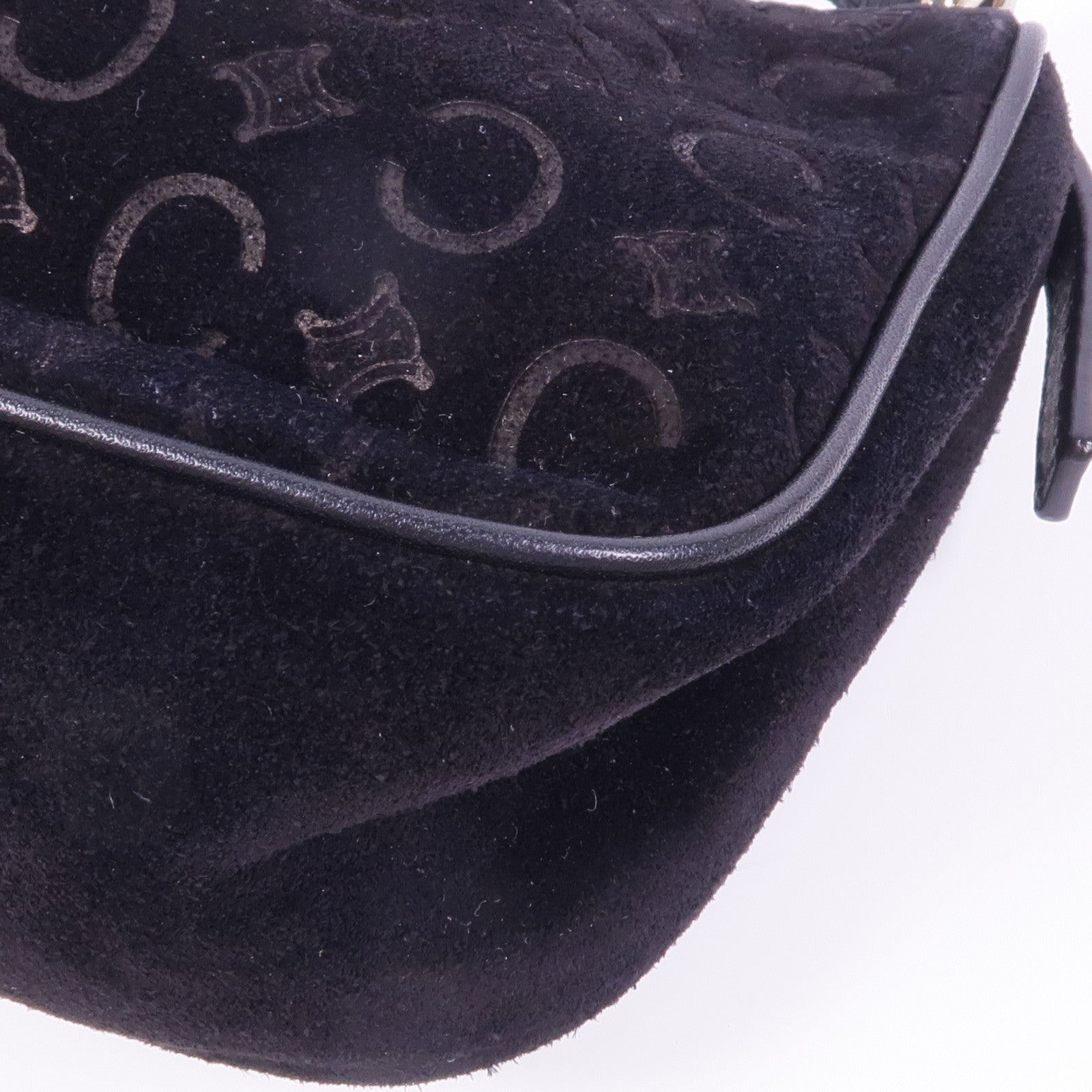 CELINE 麂皮皮革Shoulder Bag銀扣肩背袋