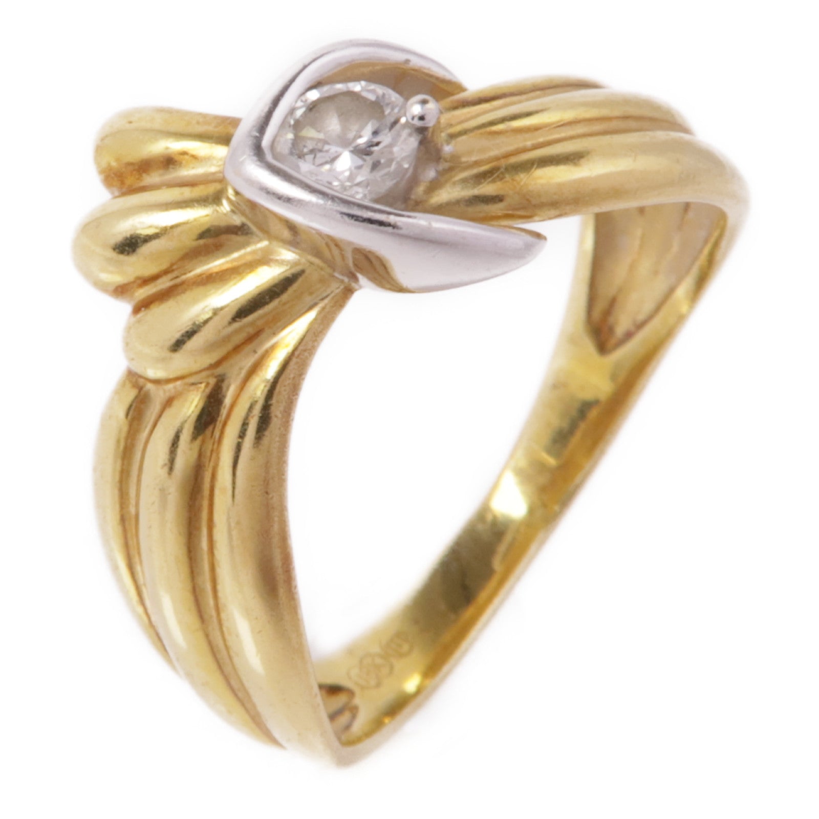 JEWELRY 18K白金/黃金Diamond Ring鑽石戒指US#4.75