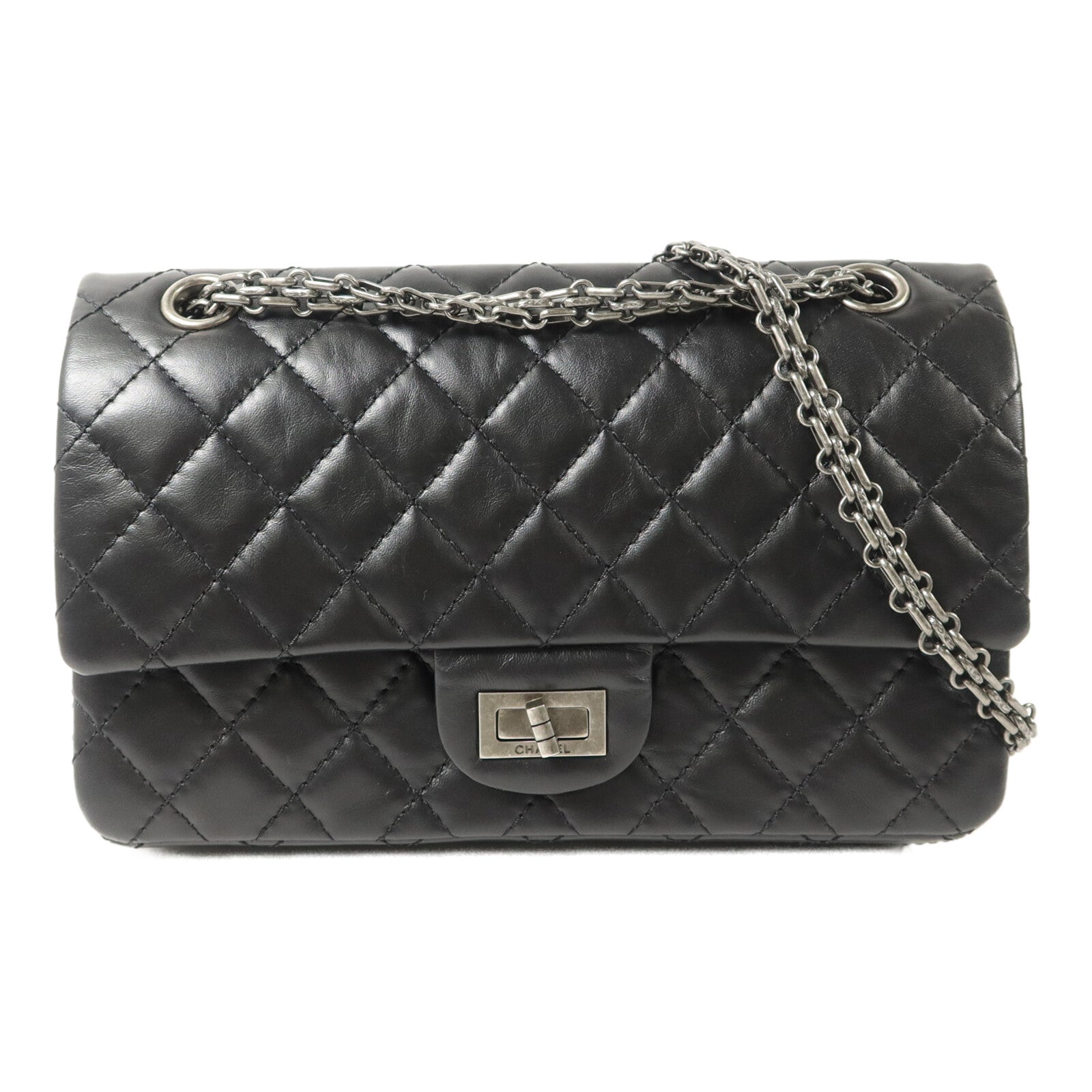 CHANEL 牛皮皮革2.55 Small鏈帶手挽肩背兩用袋