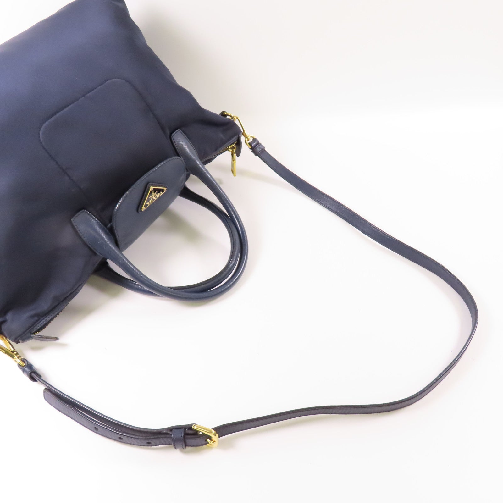 PRADA 尼龍2 way Shoulder金扣手挽肩背兩用袋