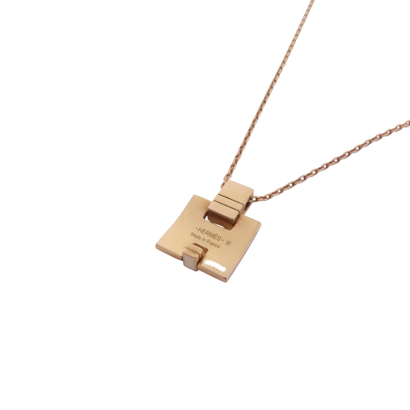 HERMES 金屬/琺瑯Irene Necklace金扣項鏈