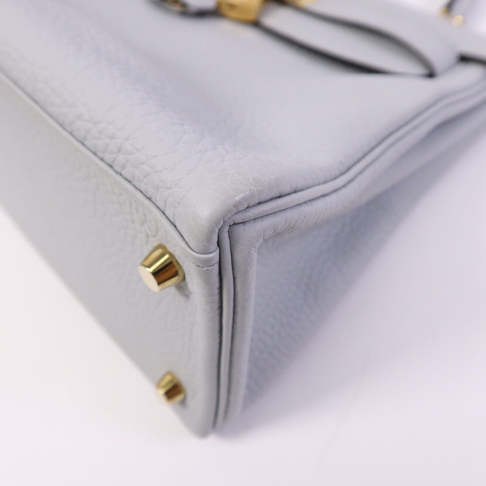 HERMES 【激減優惠】Togo皮革Kelly 28金扣手挽肩背兩用袋Blue Pale